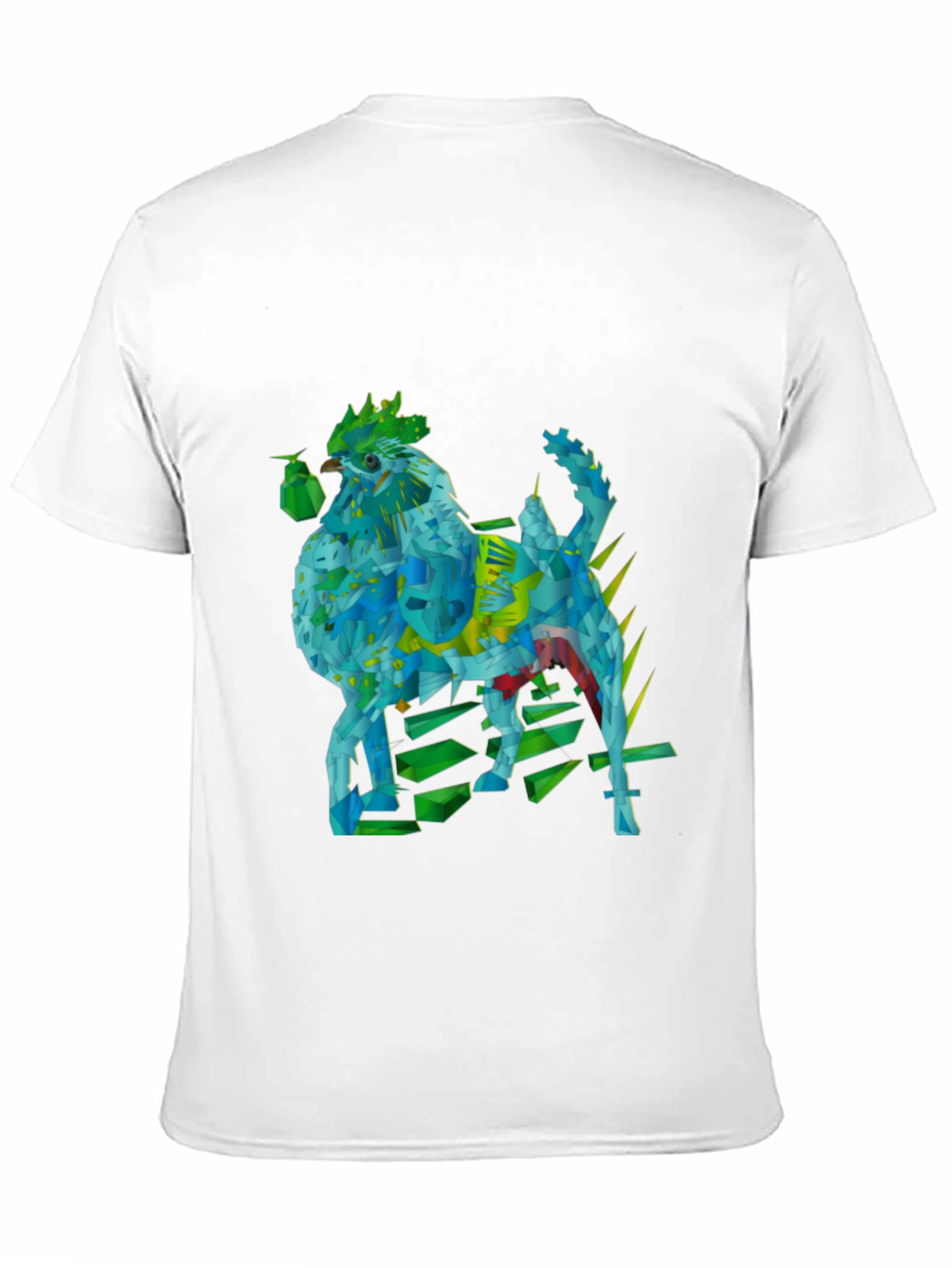 Geometric Rooster Graphic Tee - Modern & Unique