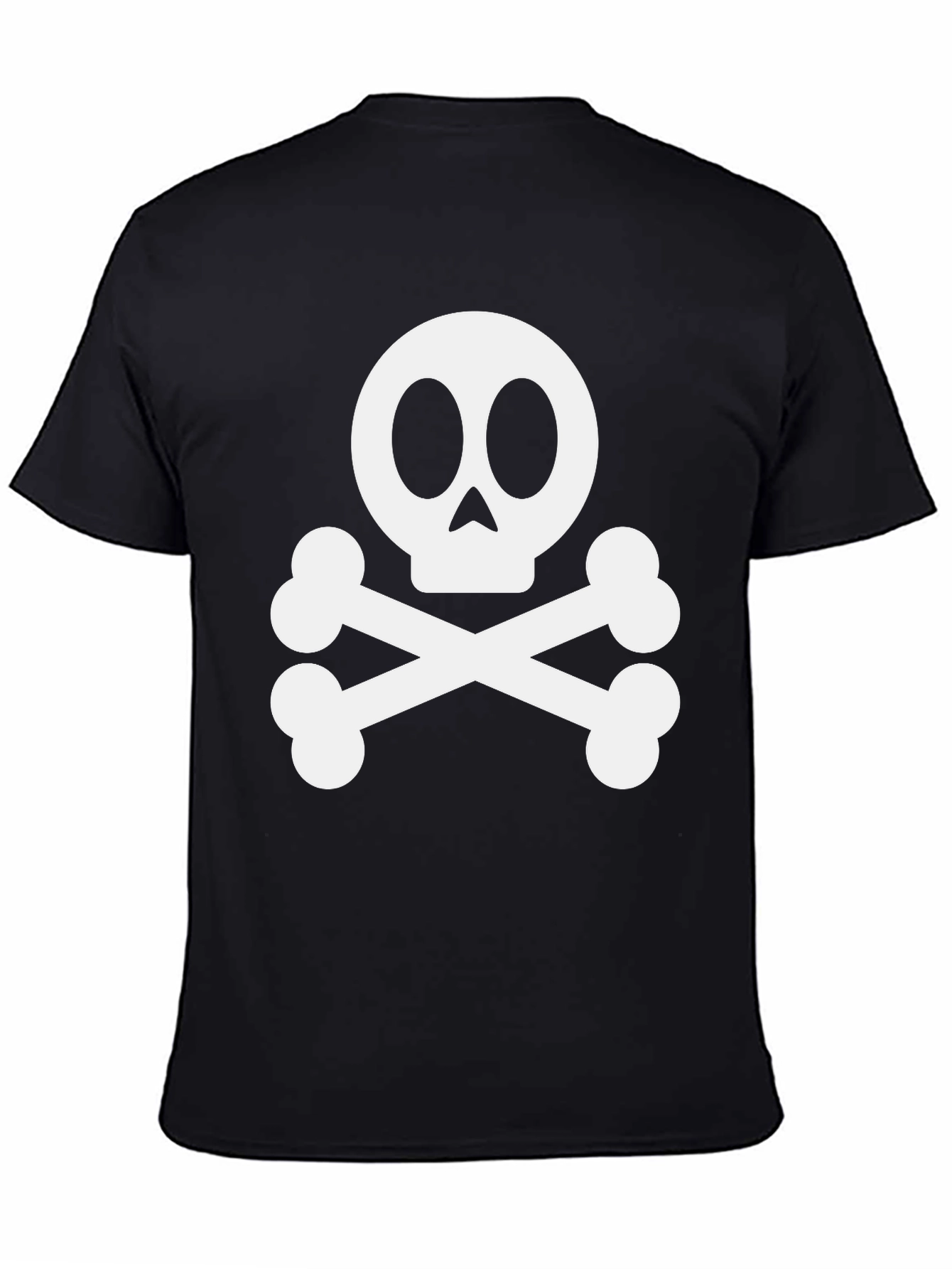 Skull and Crossbones Graphic Tee - Black Cotton