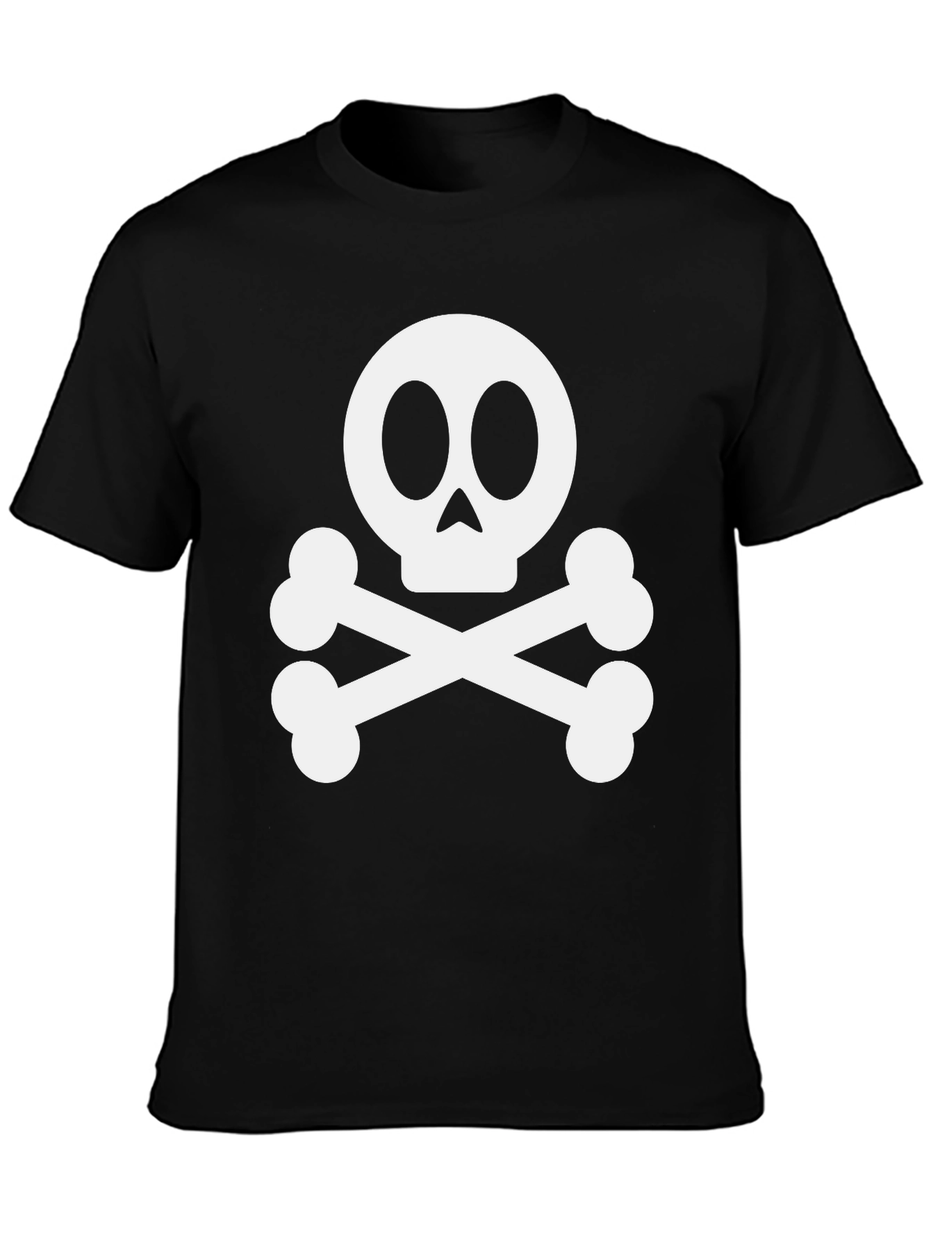 Skull and Crossbones Graphic Tee - Black Cotton