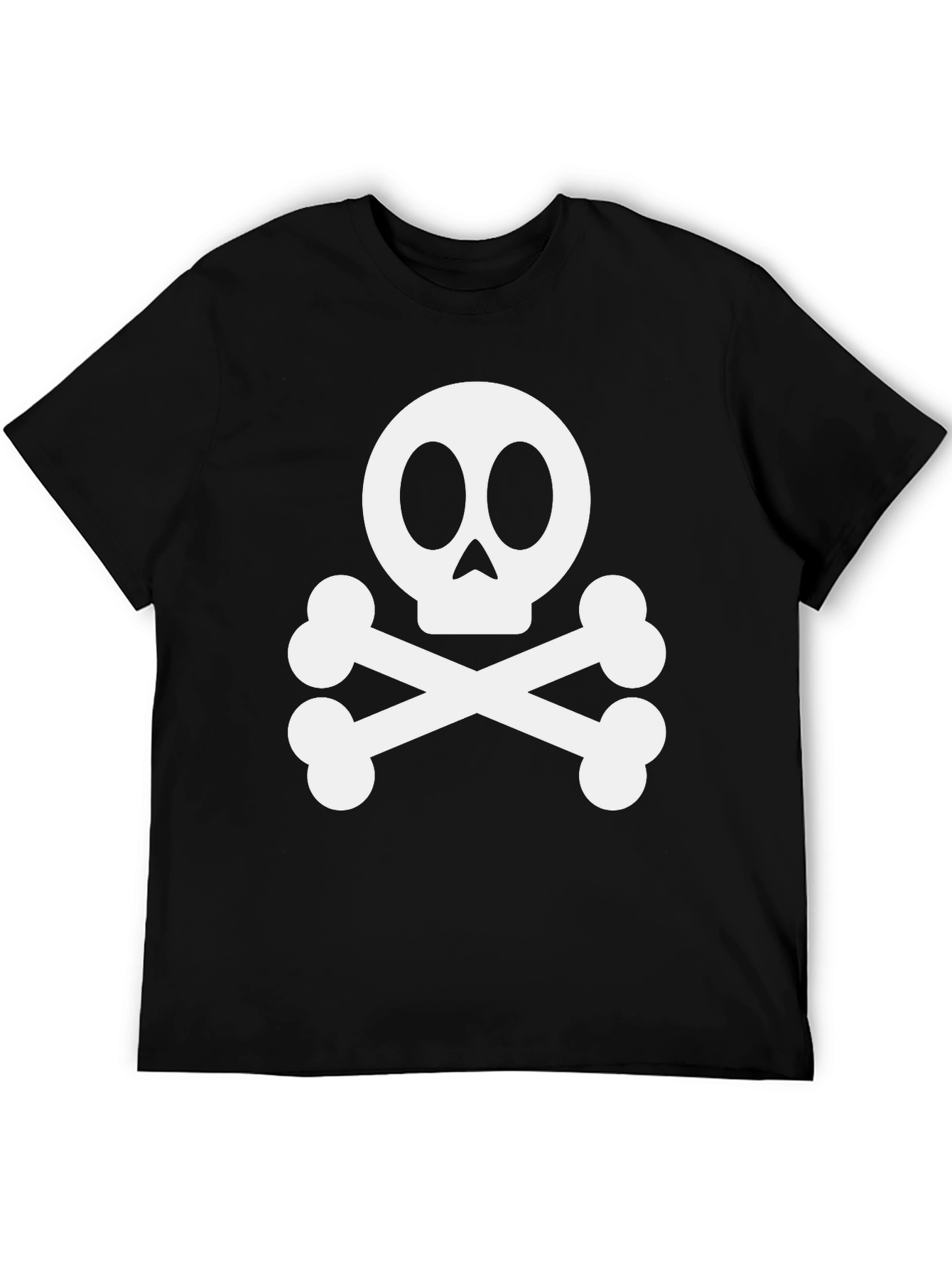 Skull and Crossbones Graphic Tee - Black Cotton