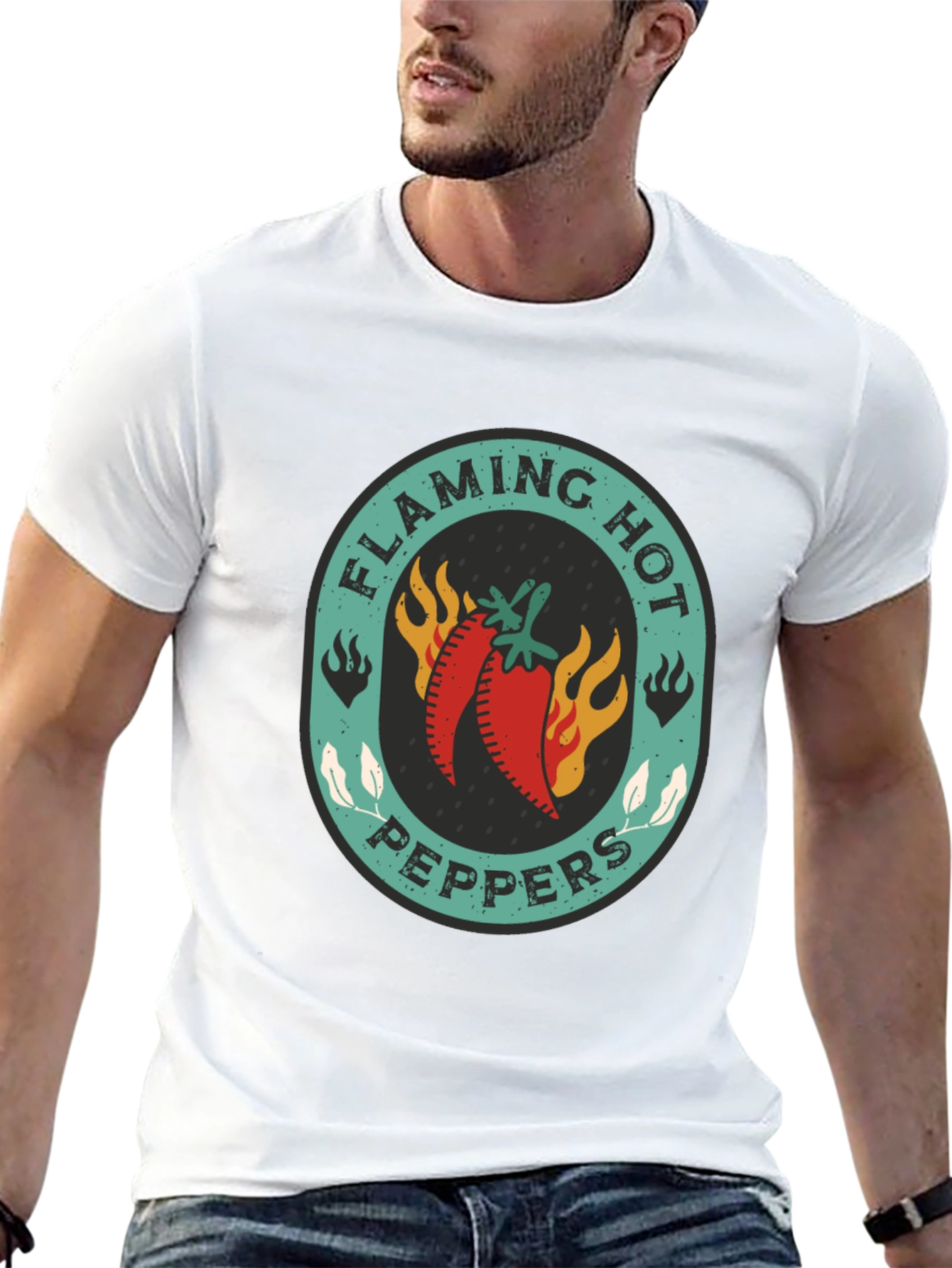 Flaming Hot Peppers Graphic Tee - Spicy Style