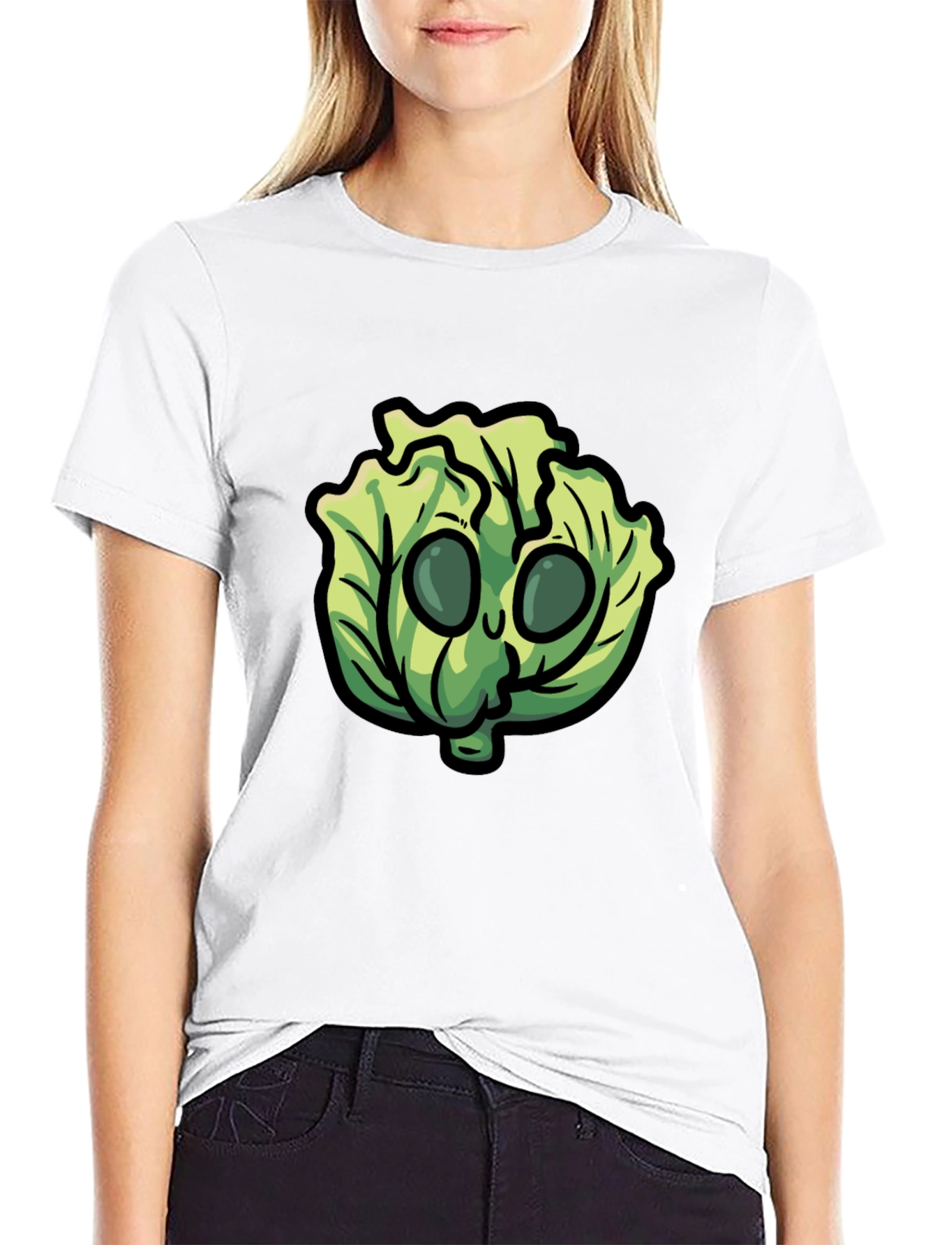 Lettuce Character Black T-Shirt