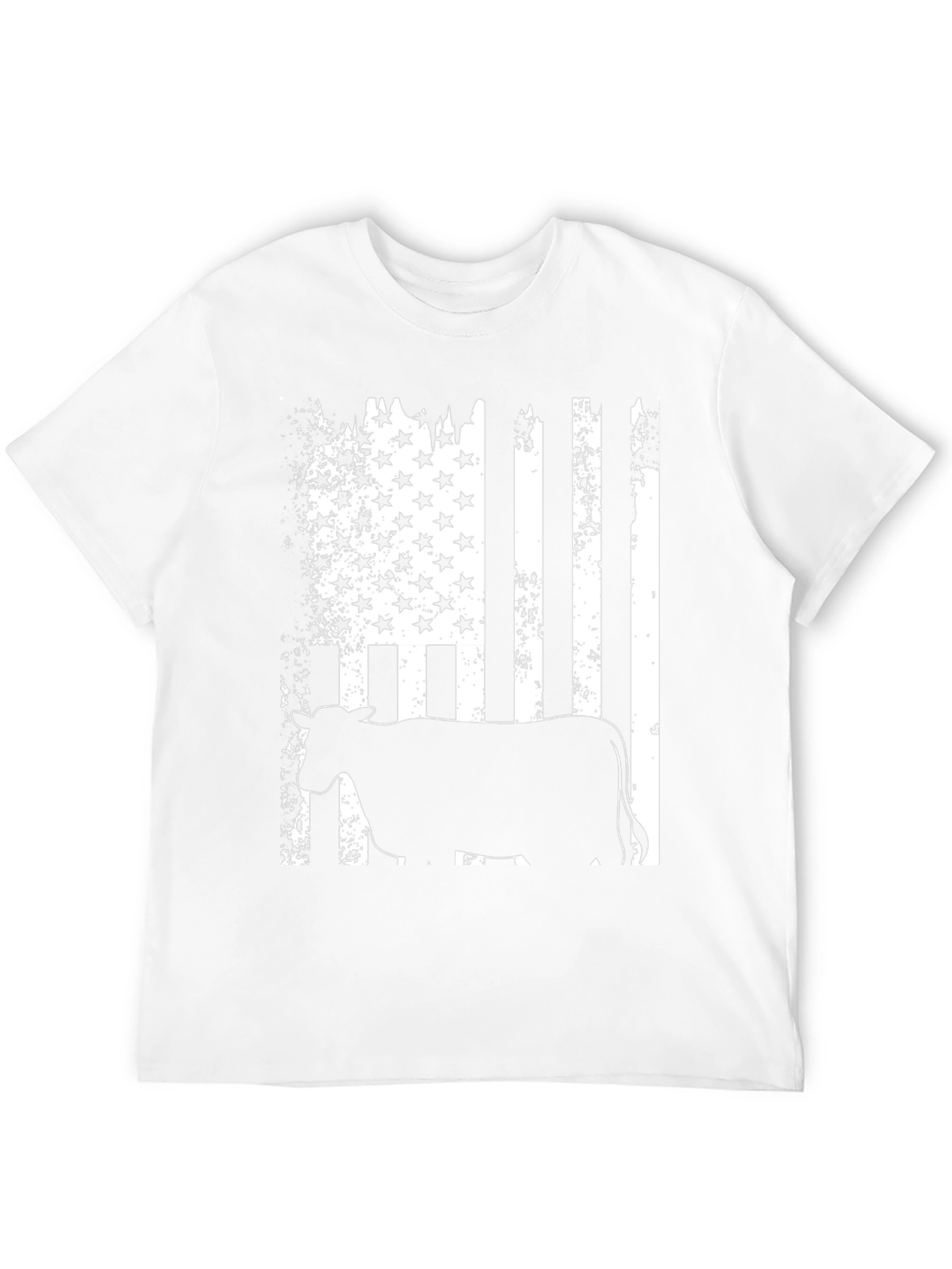 American Flag Cow Black T-Shirt