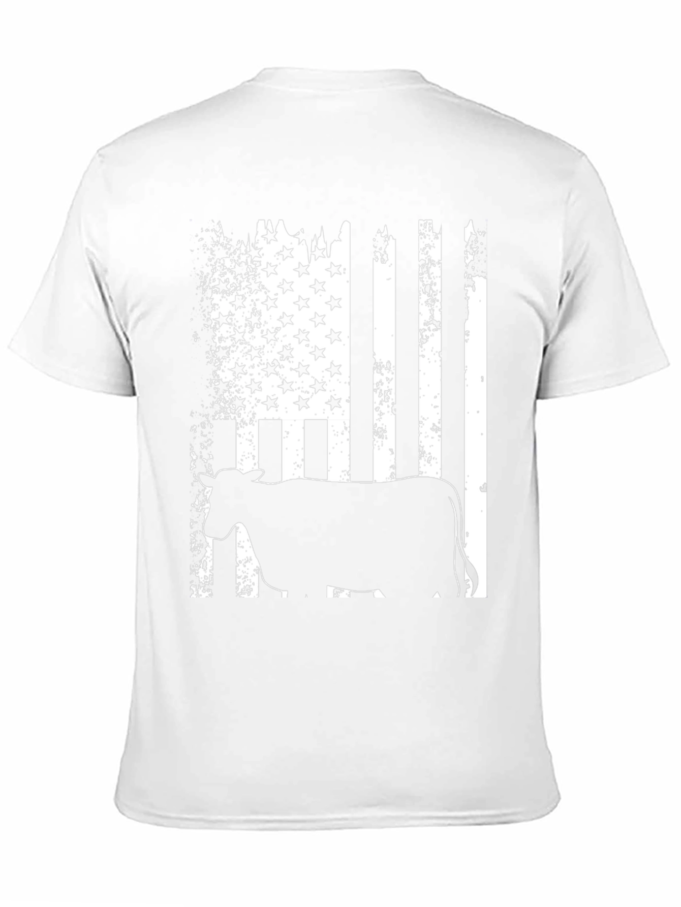American Flag Cow Black T-Shirt