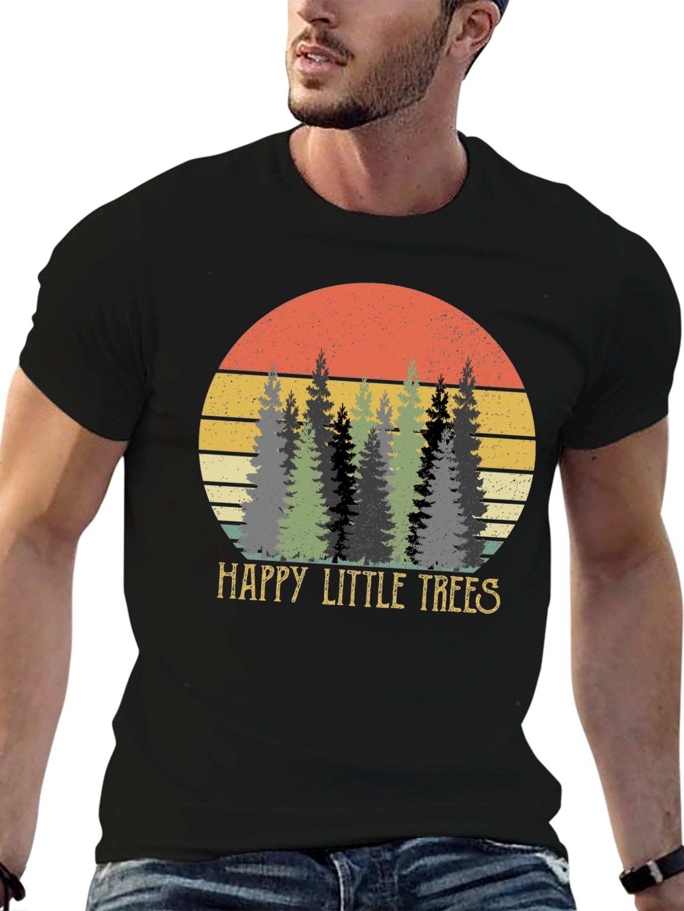 Retro Happy Little Trees Graphic Tee