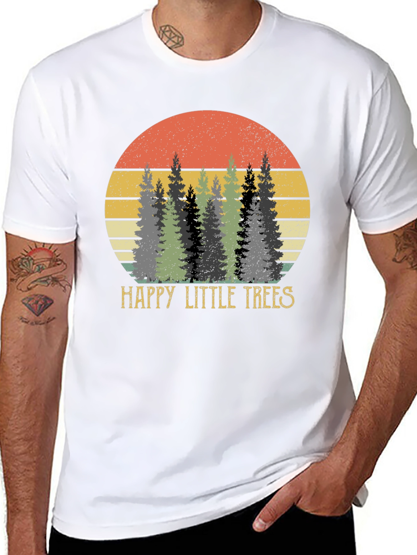Retro Happy Little Trees Graphic Tee
