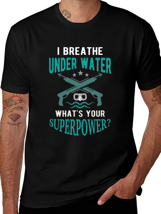 I Breathe Underwater Mens Black Graphic Tee