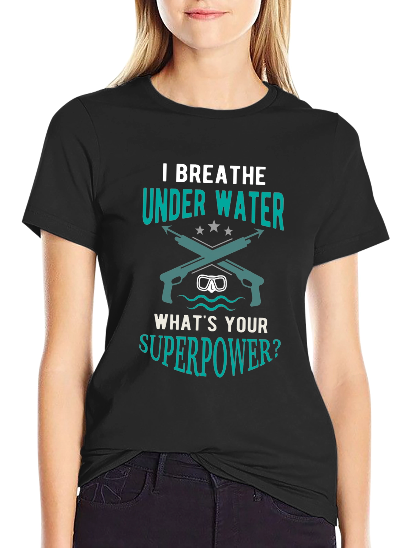 I Breathe Underwater Mens Black Graphic Tee