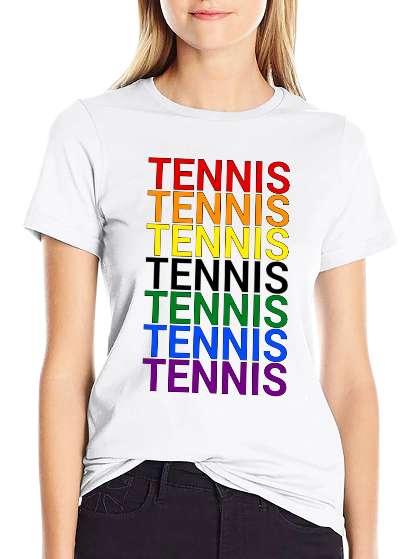 Rainbow Tennis Graphic T-Shirt - Prideful Style