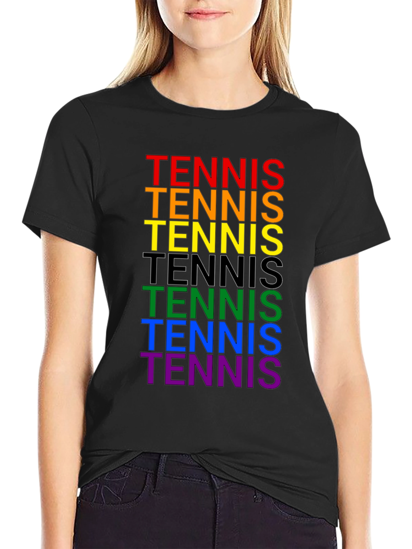 Rainbow Tennis Graphic T-Shirt - Prideful Style