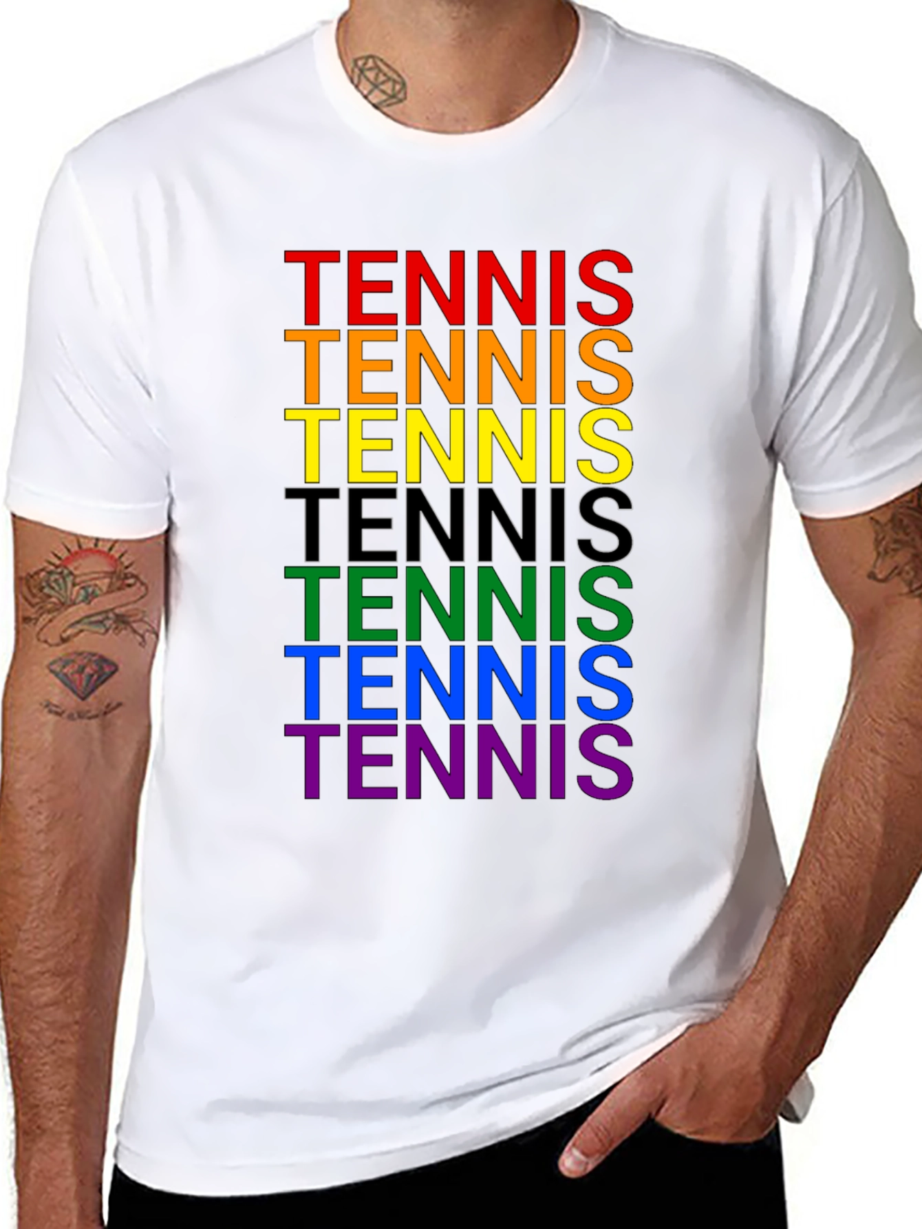 Rainbow Tennis Graphic T-Shirt - Prideful Style