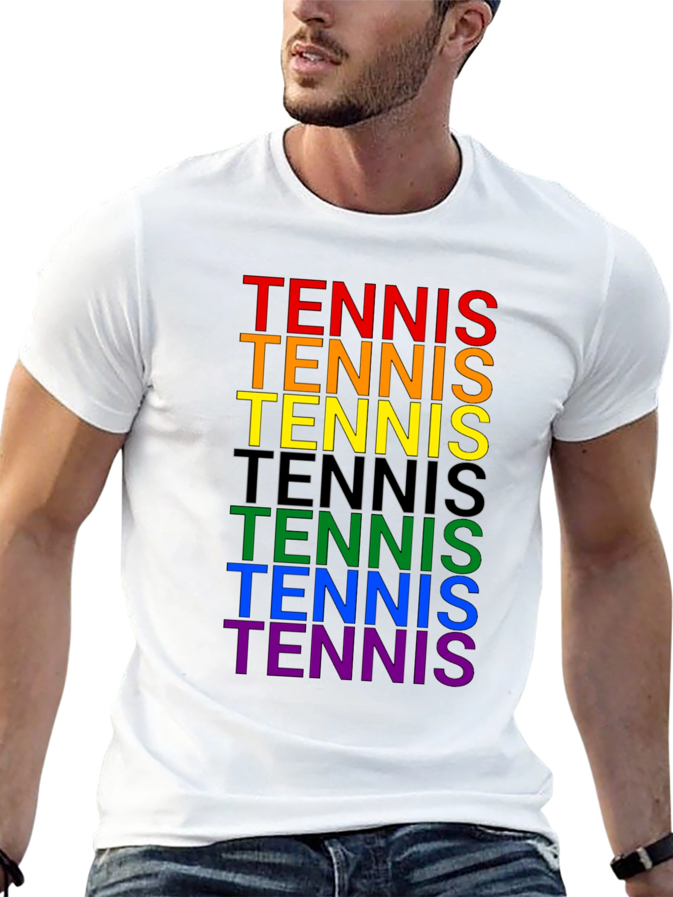Rainbow Tennis Graphic T-Shirt - Prideful Style