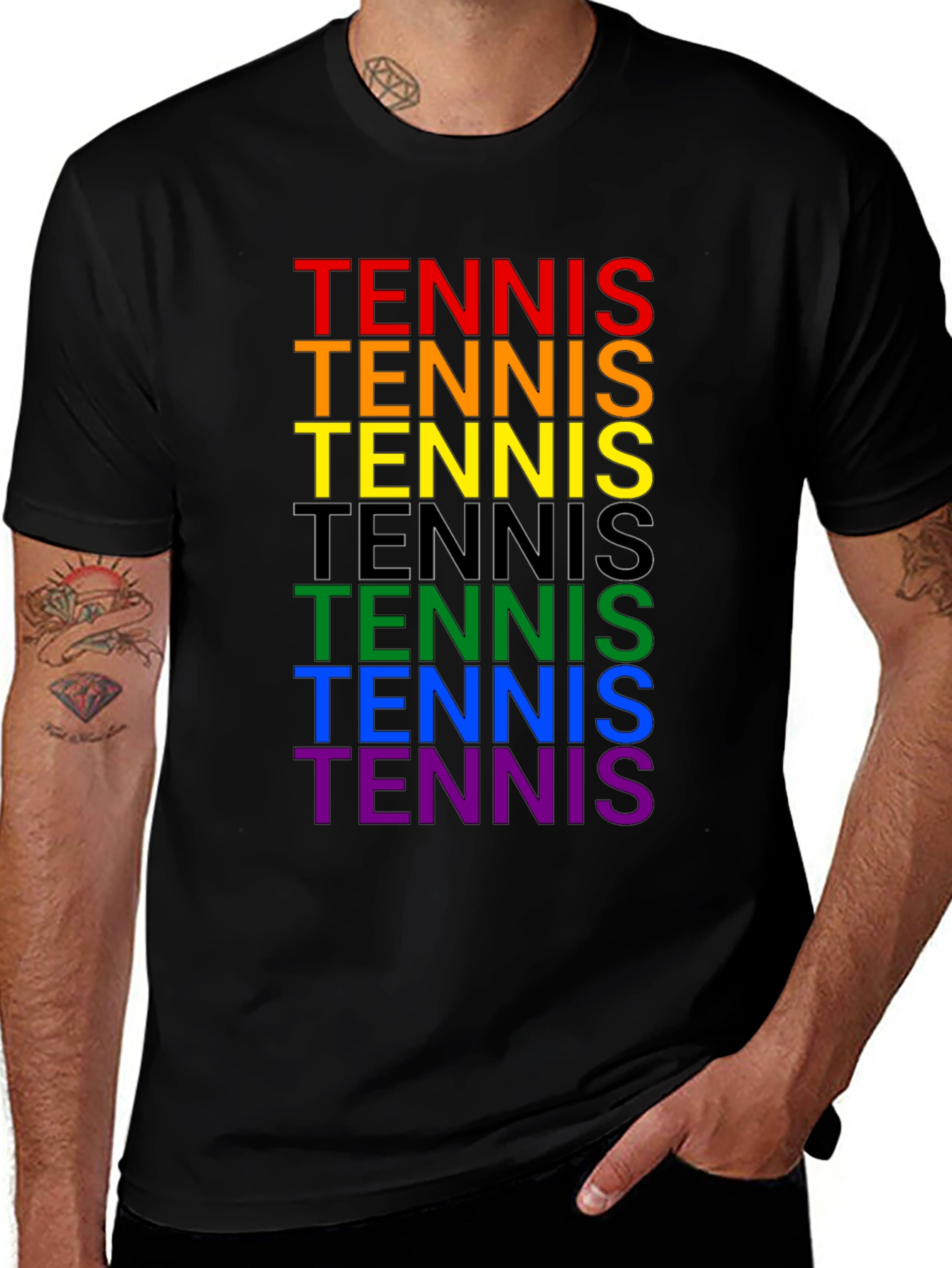 Rainbow Tennis Graphic T-Shirt - Prideful Style