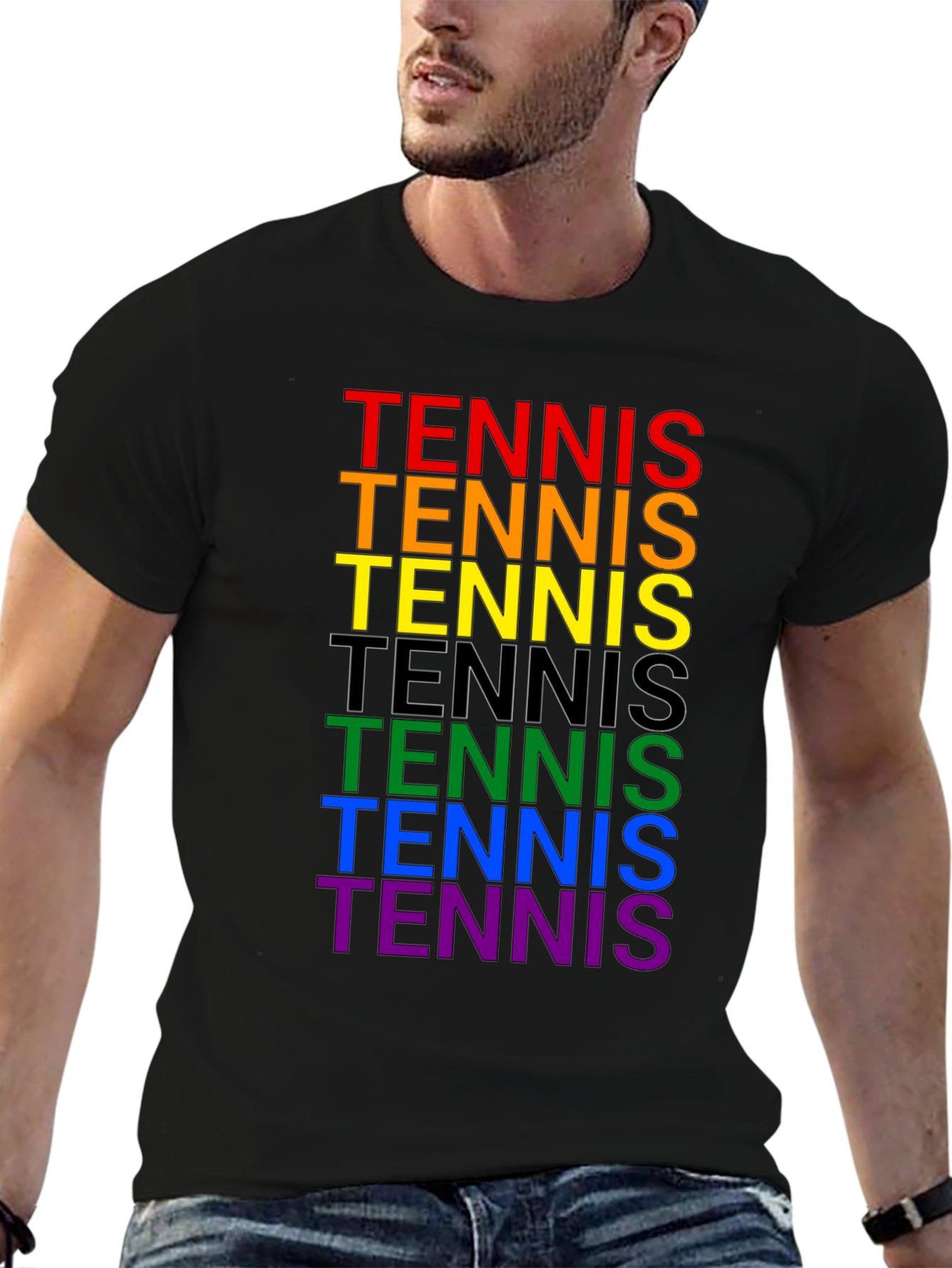 Rainbow Tennis Graphic T-Shirt - Prideful Style