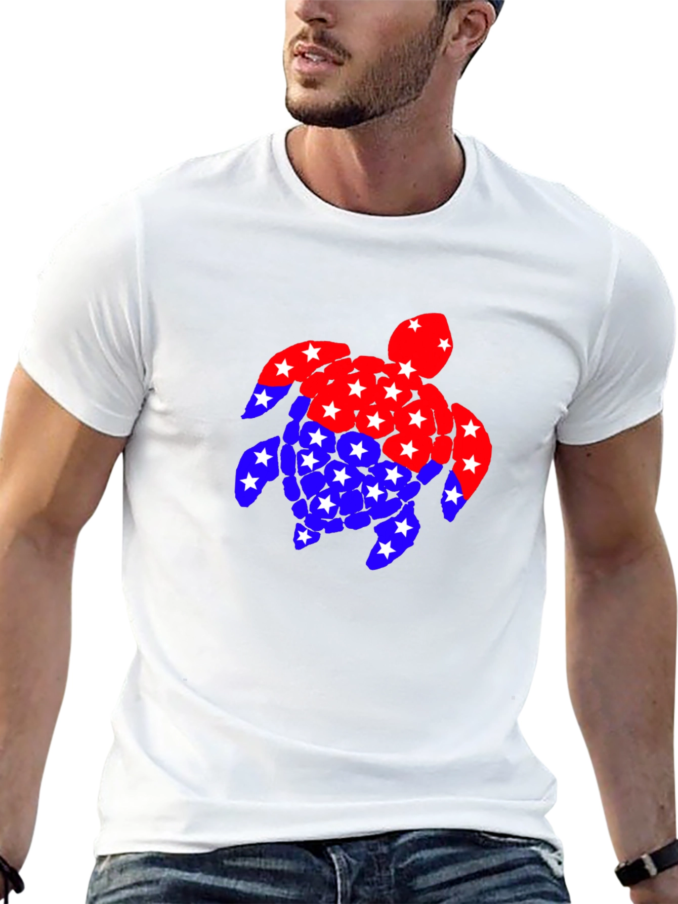 Patriotic Turtle T-Shirt: Stars & Stripes Design