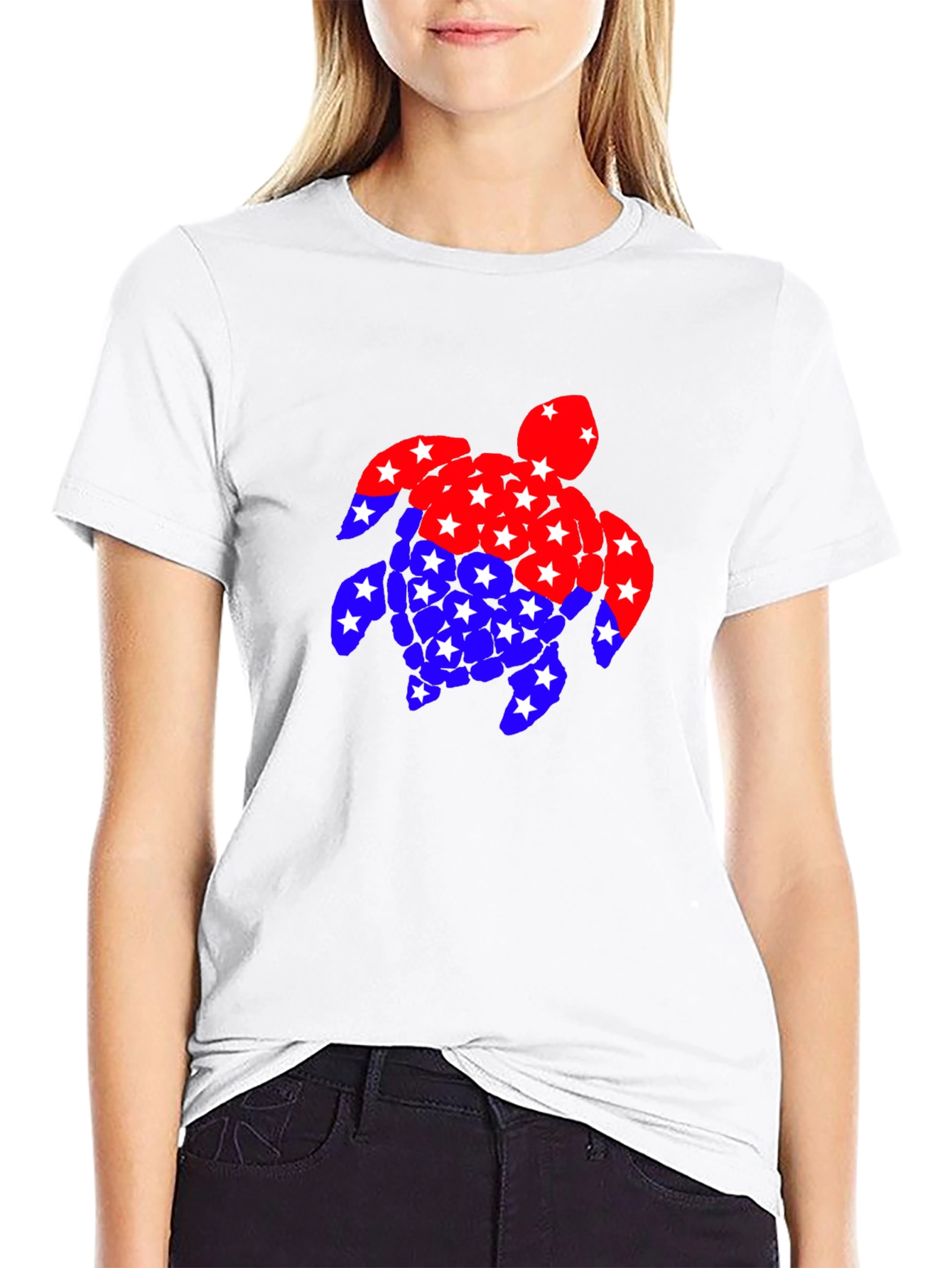 Patriotic Turtle T-Shirt: Stars & Stripes Design