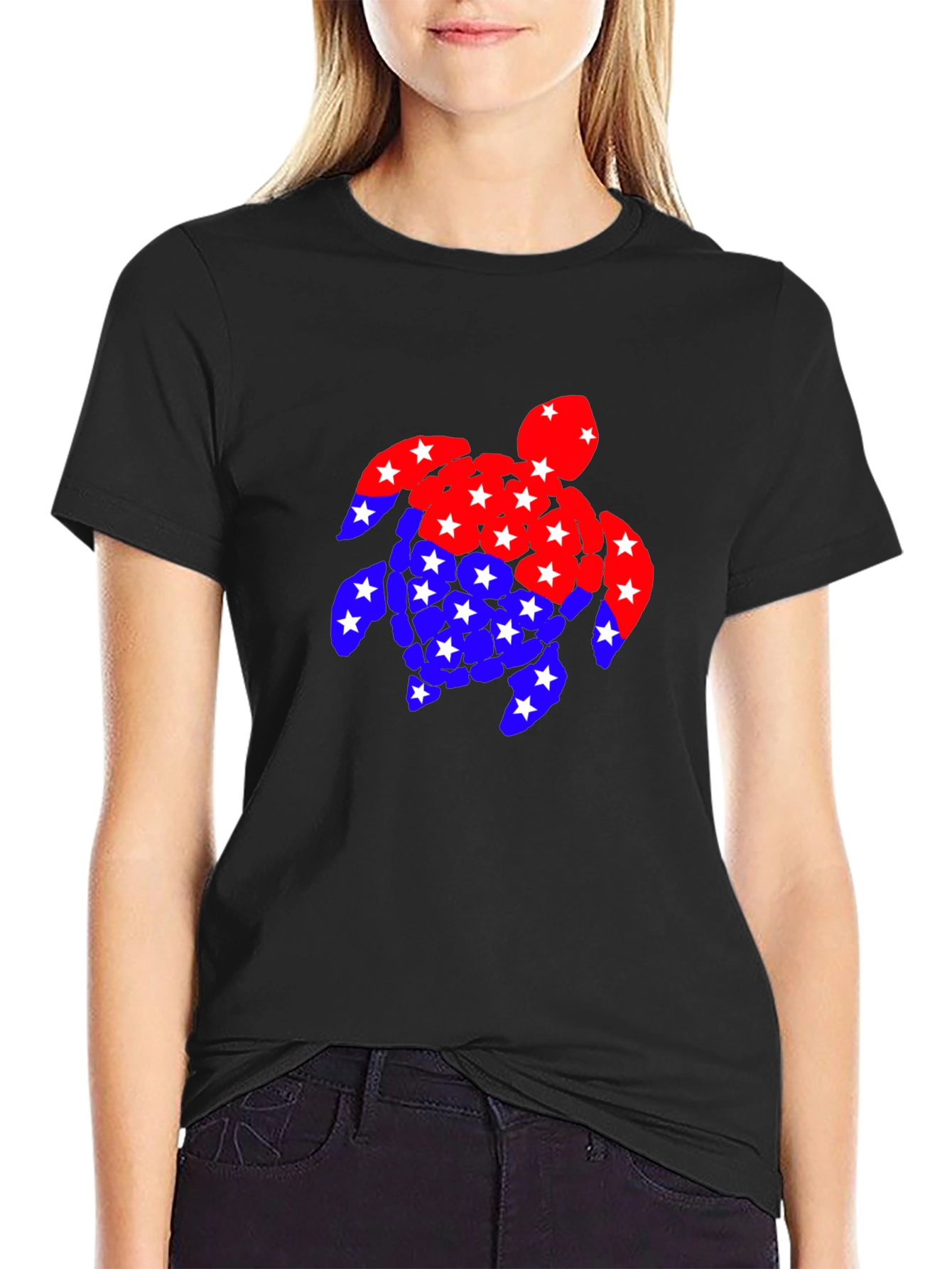 Patriotic Turtle T-Shirt: Stars & Stripes Design