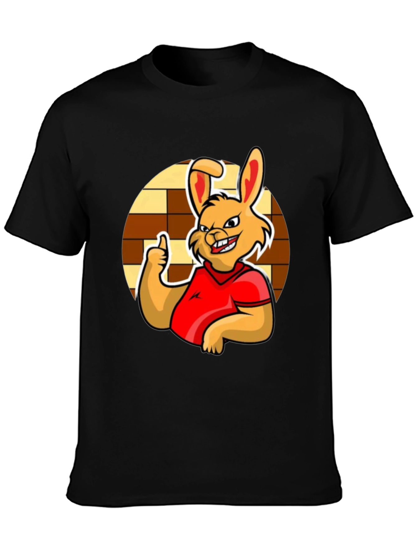 Funny Cartoon Rabbit Graphic T-Shirt