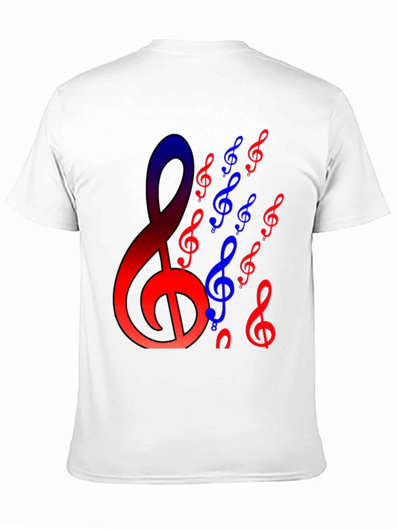 Musical Note Graphic Print Black T-Shirt