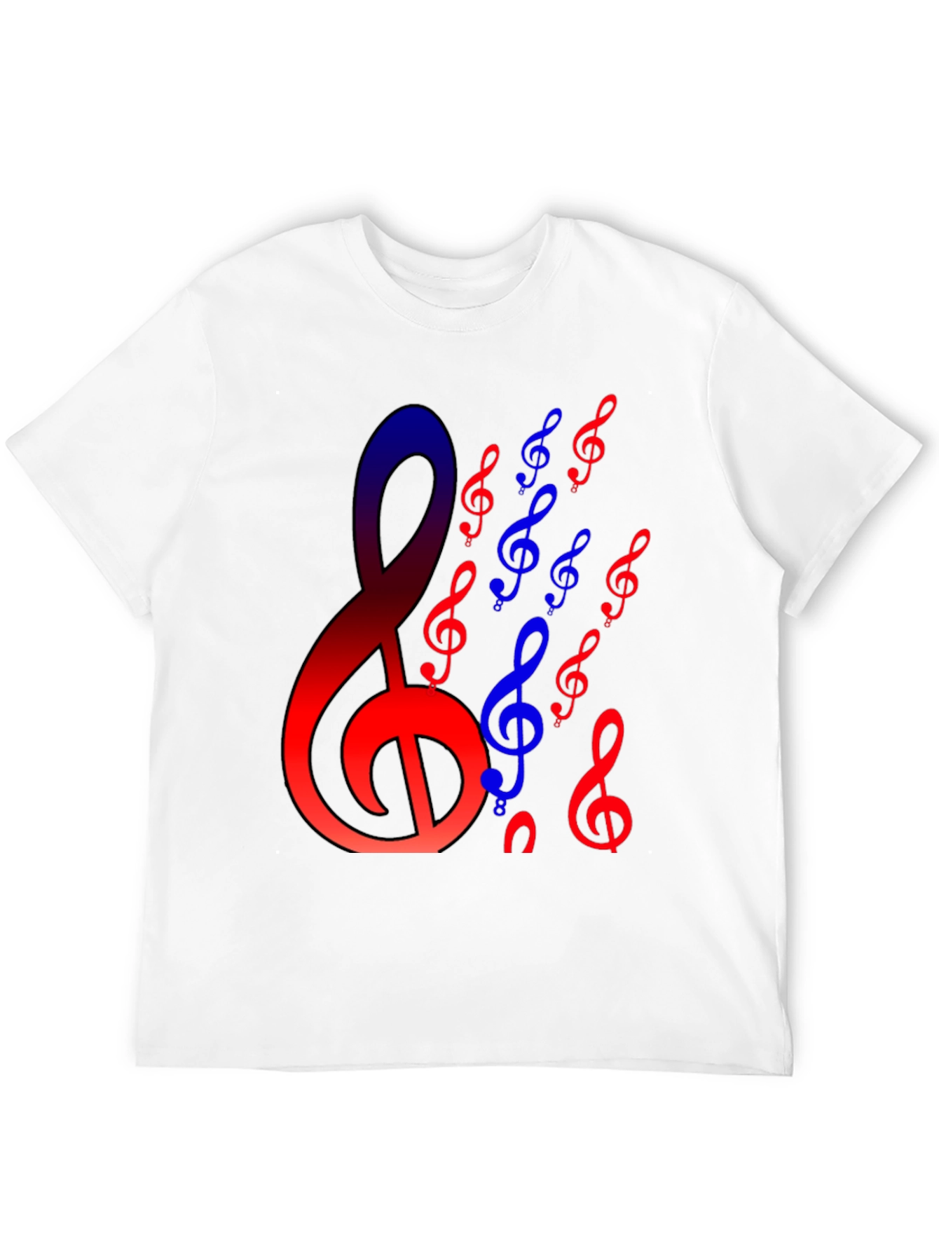 Musical Note Graphic Print Black T-Shirt