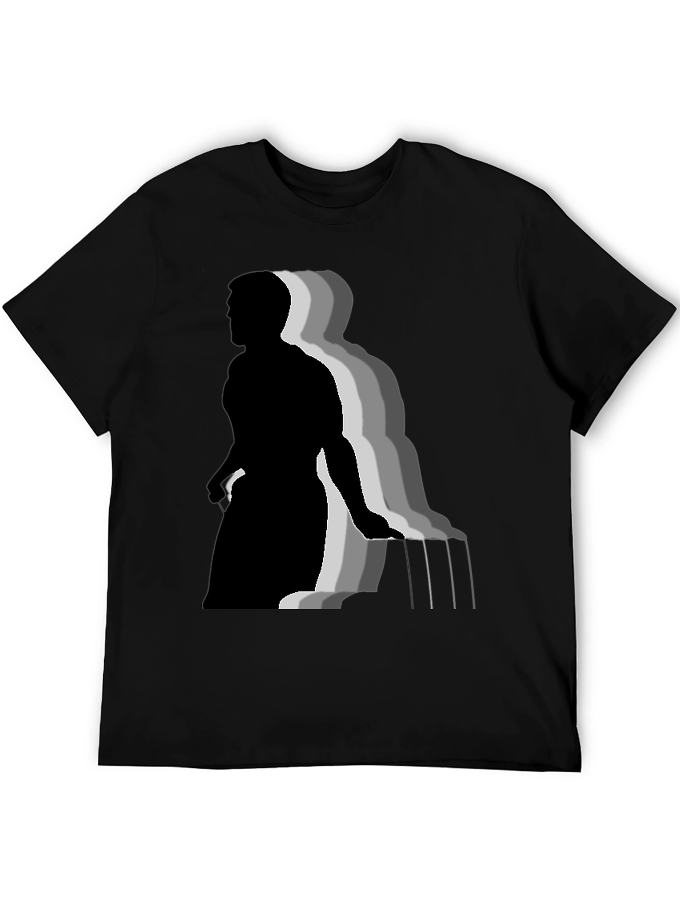 Stylish Black T-Shirt with Piano Player Graphic