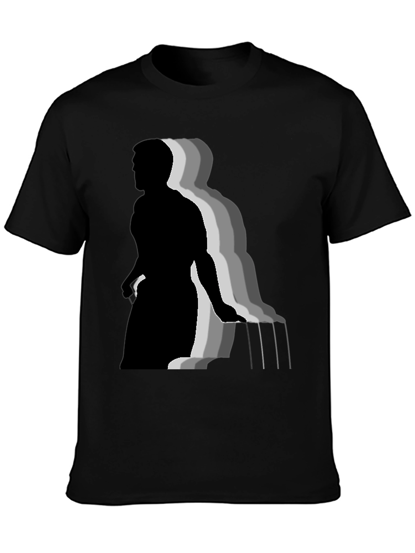 Stylish Black T-Shirt with Piano Player Graphic