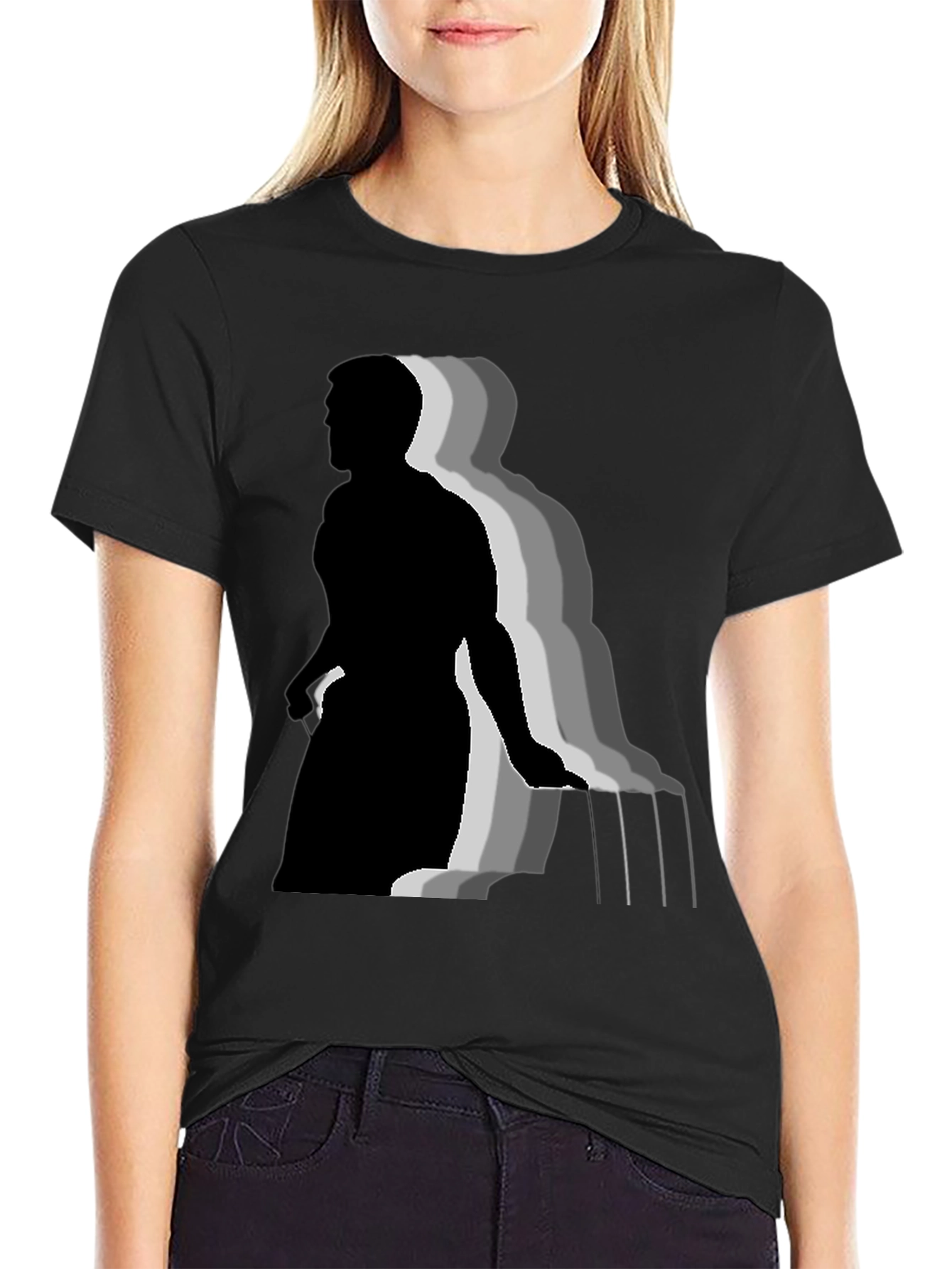Stylish Black T-Shirt with Piano Player Graphic
