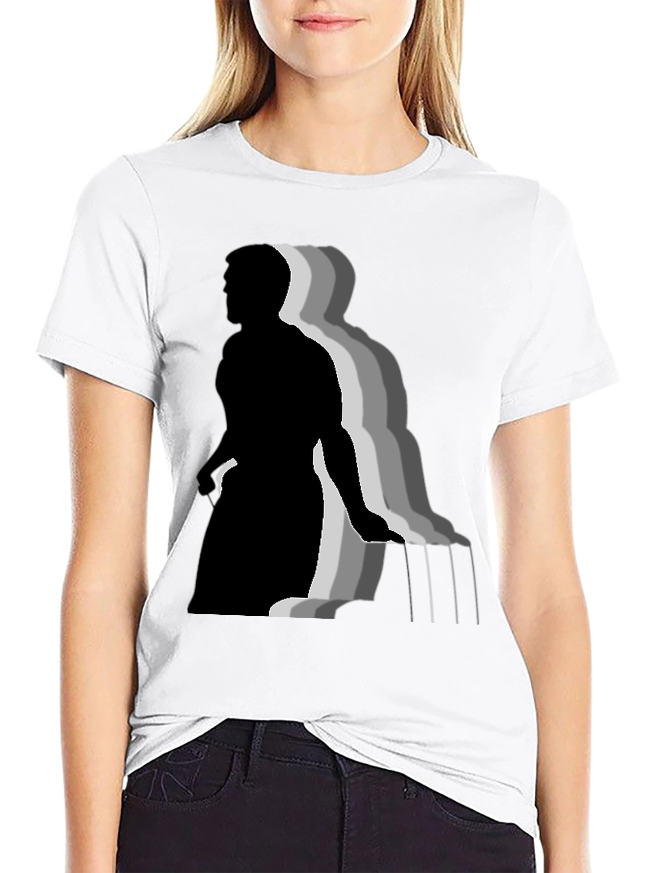 Stylish Black T-Shirt with Piano Player Graphic