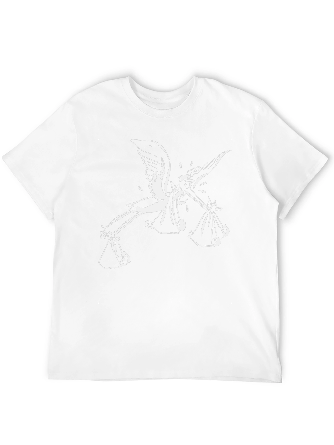 Stork Graphic Print Black T-Shirt