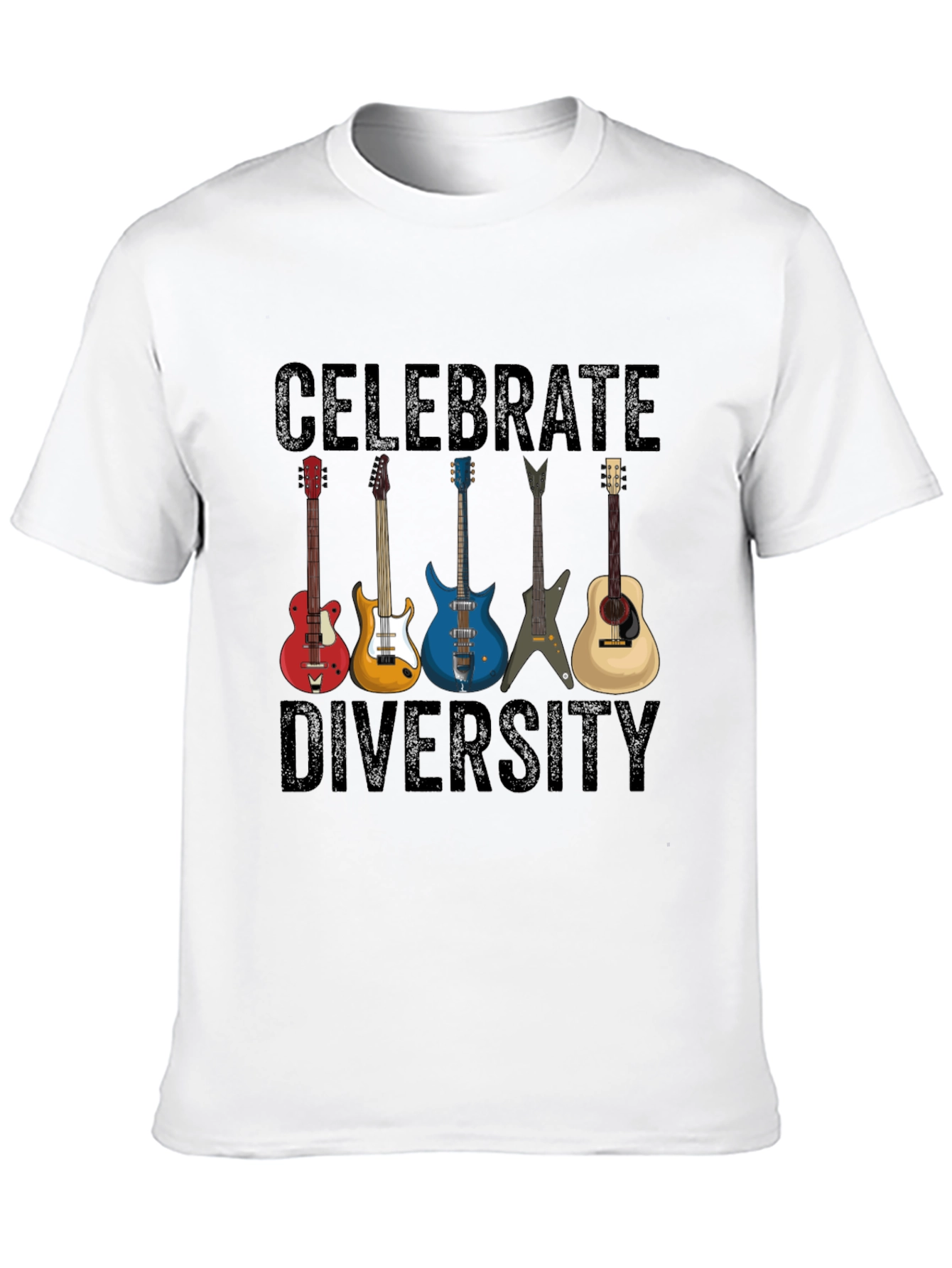 Celebrate Diversity Guitar T-Shirt - Music Lover Tee