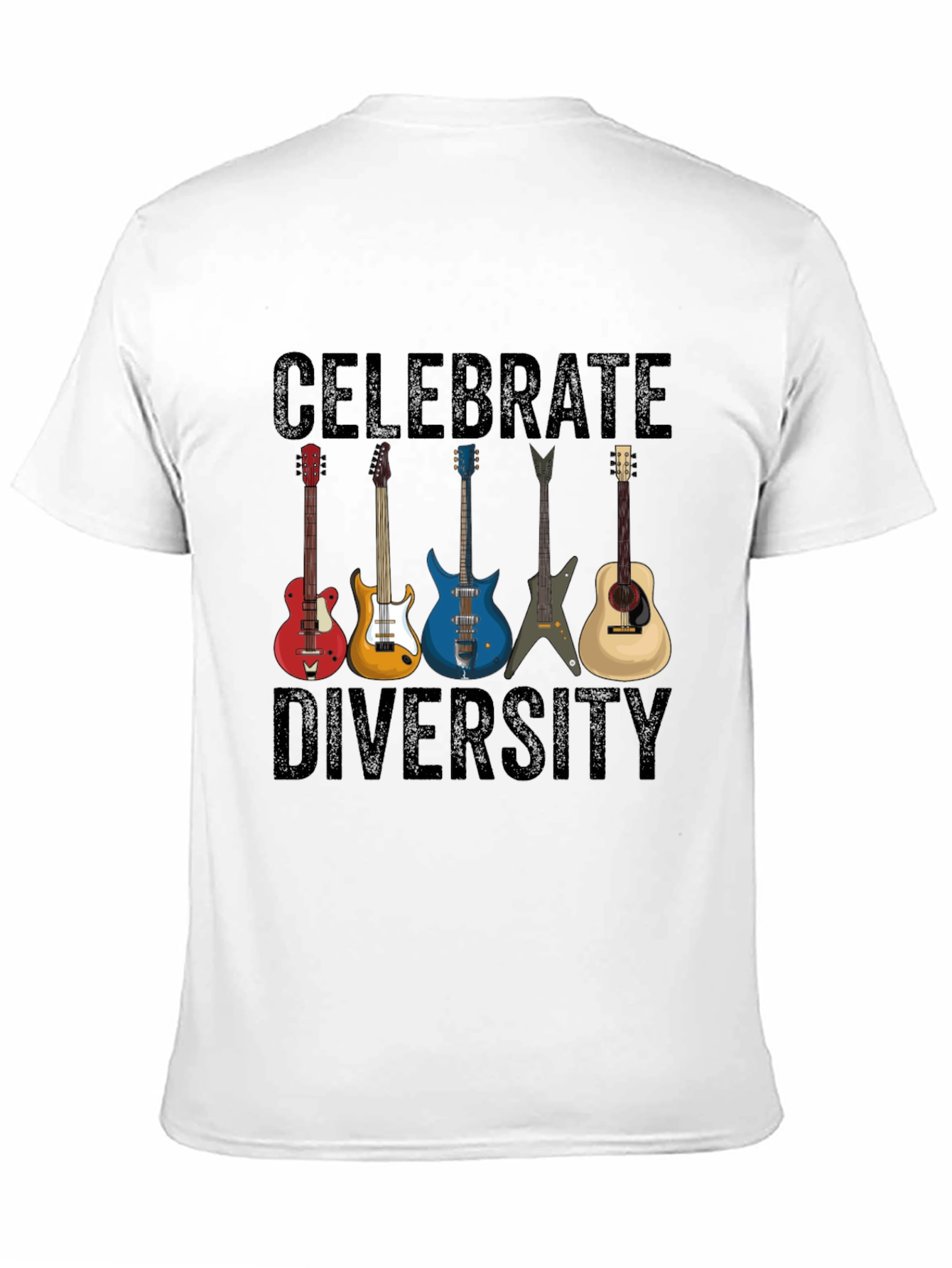 Celebrate Diversity Guitar T-Shirt - Music Lover Tee