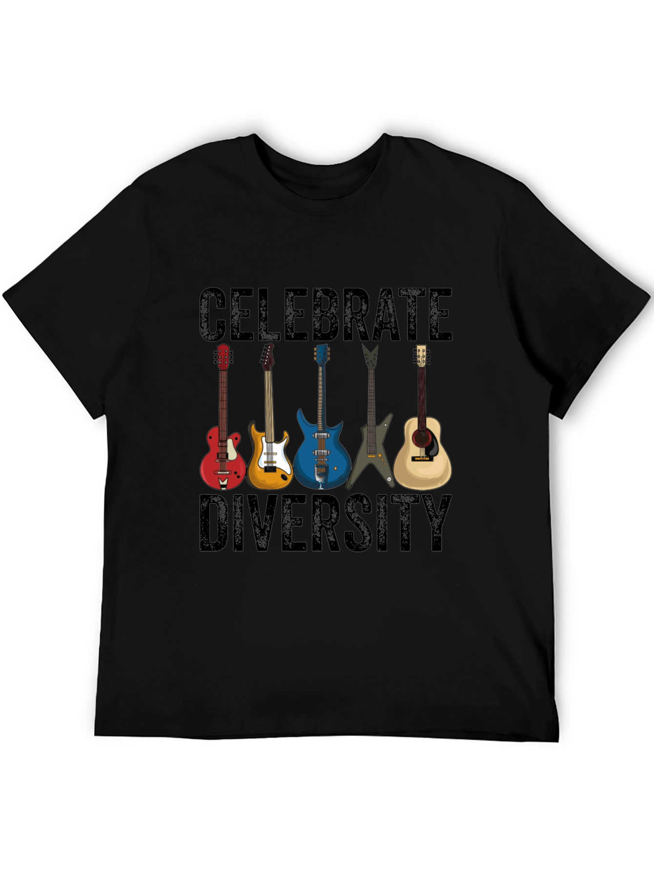 Celebrate Diversity Guitar T-Shirt - Music Lover Tee