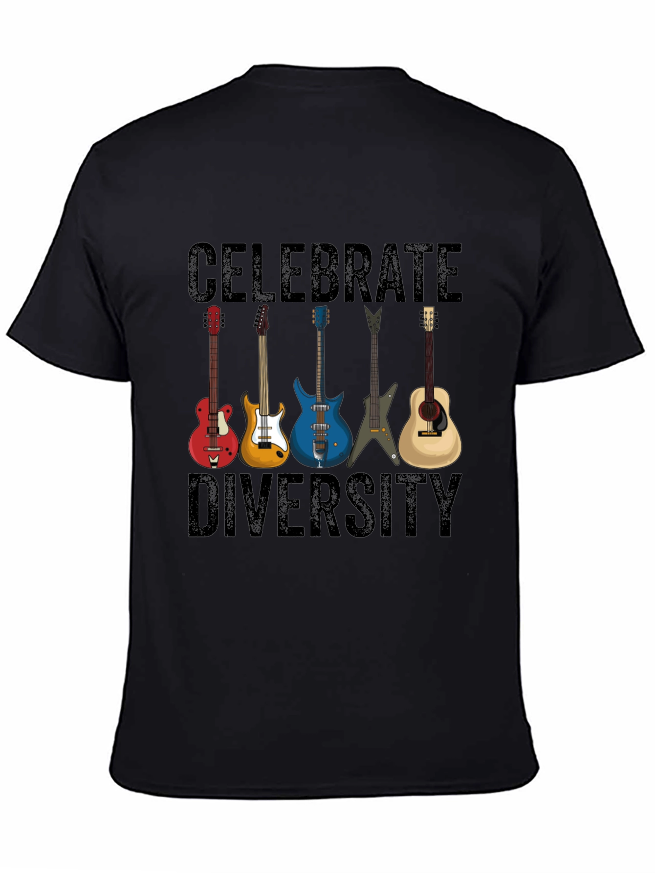 Celebrate Diversity Guitar T-Shirt - Music Lover Tee