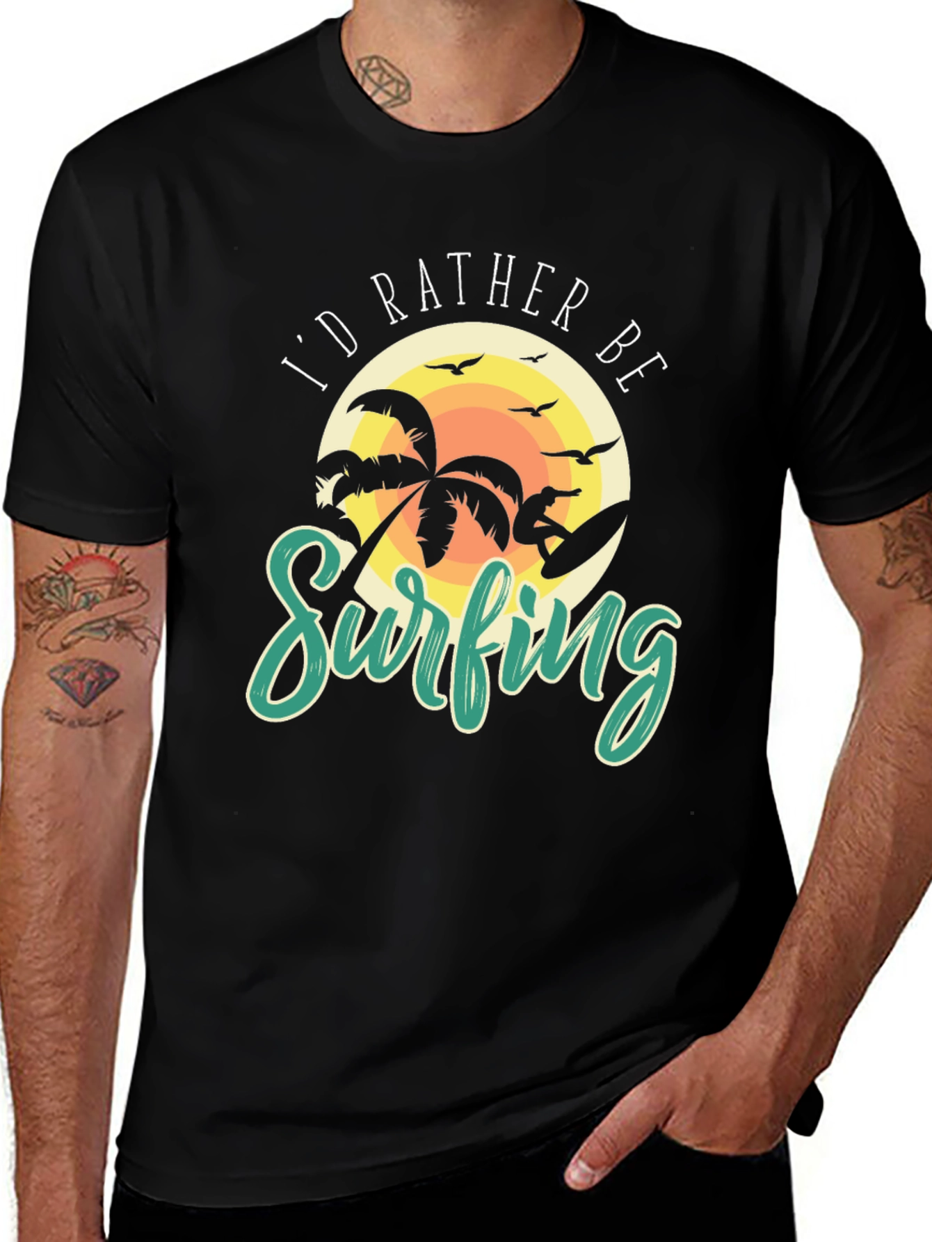 Id Rather Be Surfing Graphic Tee