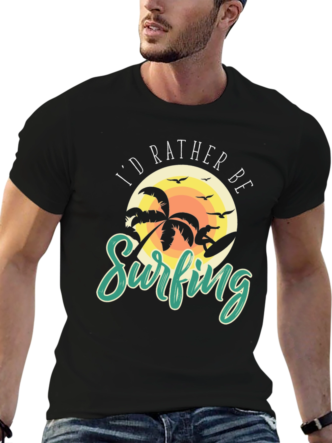 Id Rather Be Surfing Graphic Tee