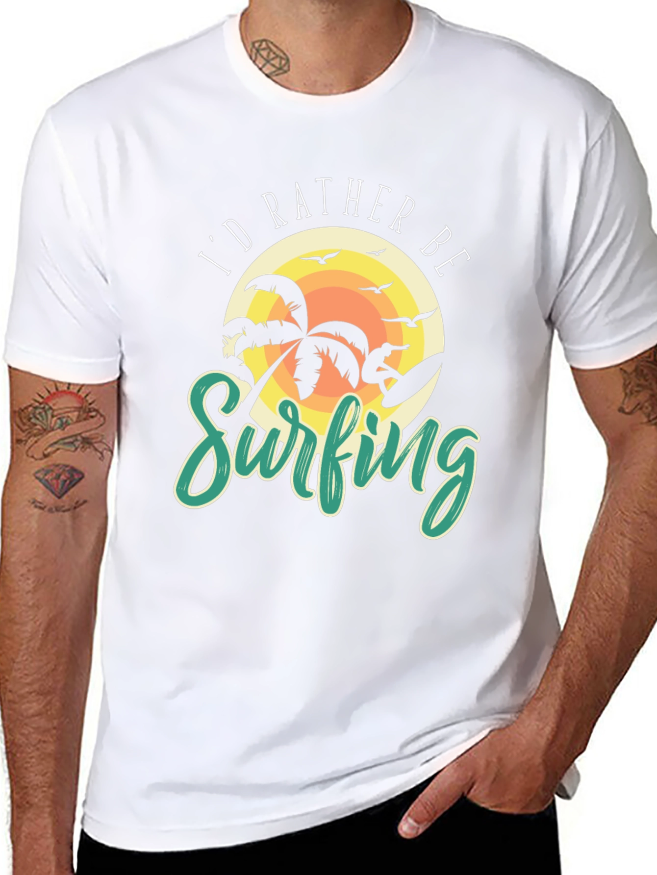 Id Rather Be Surfing Graphic Tee