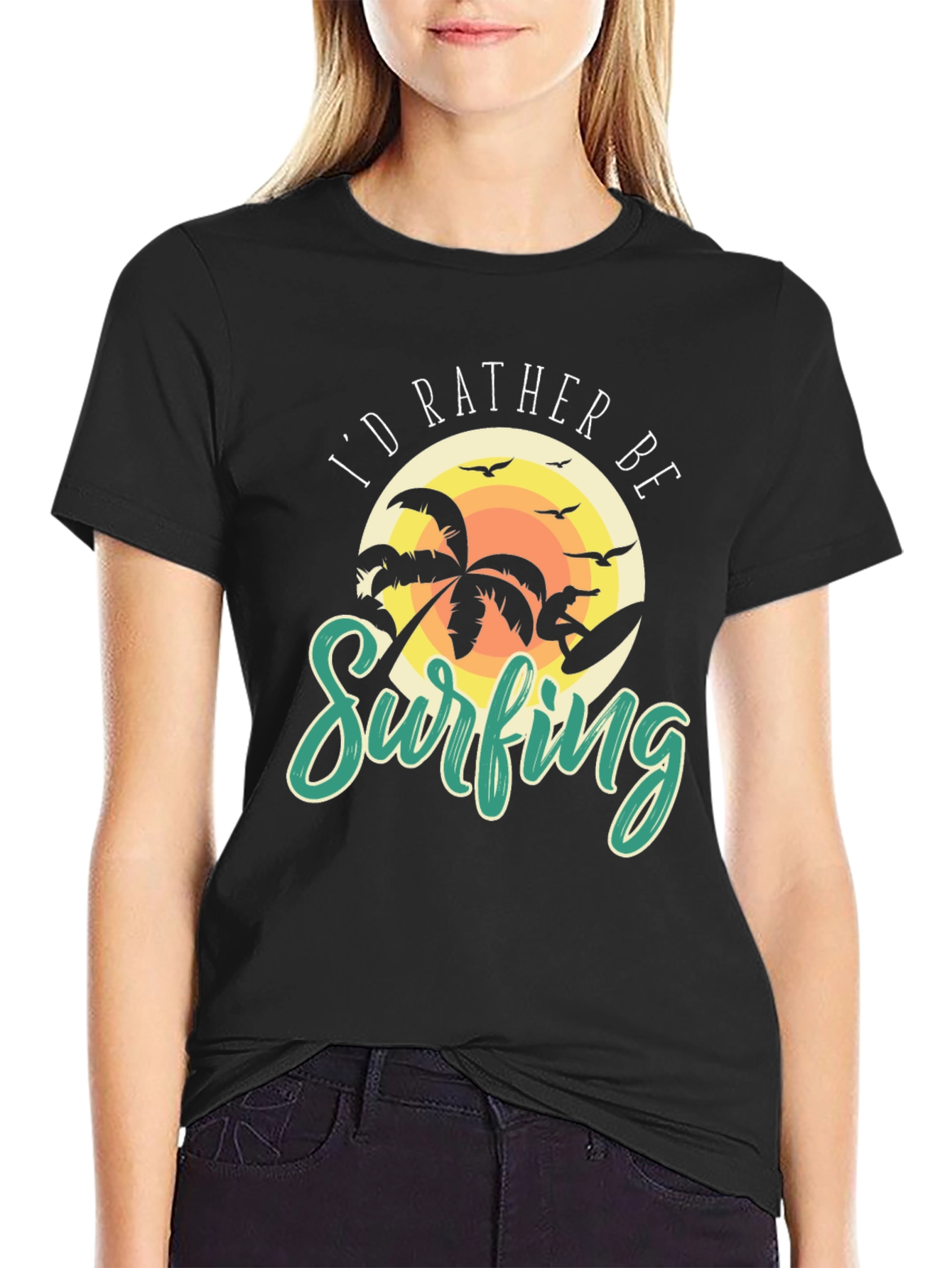 Id Rather Be Surfing Graphic Tee