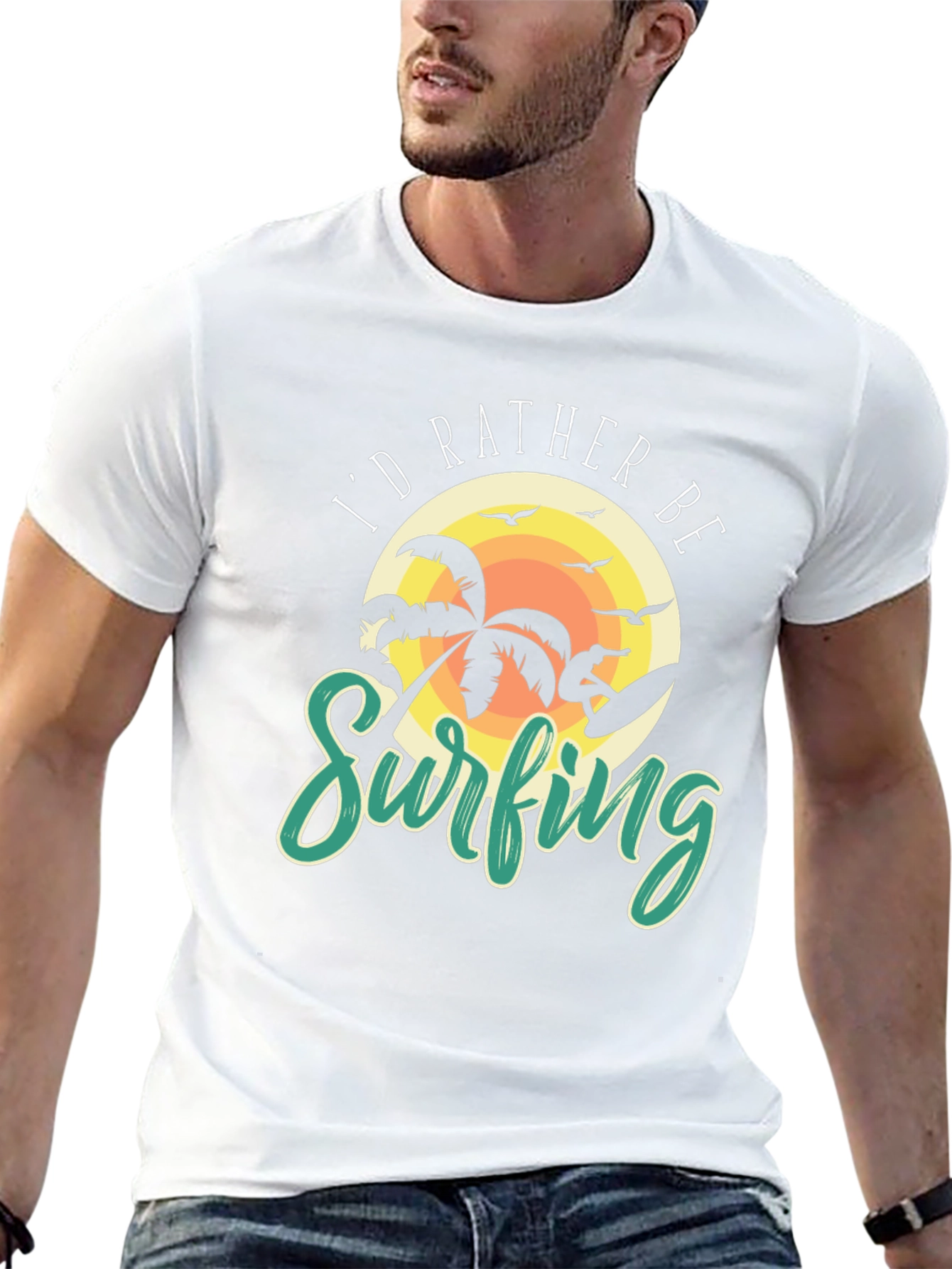 Id Rather Be Surfing Graphic Tee