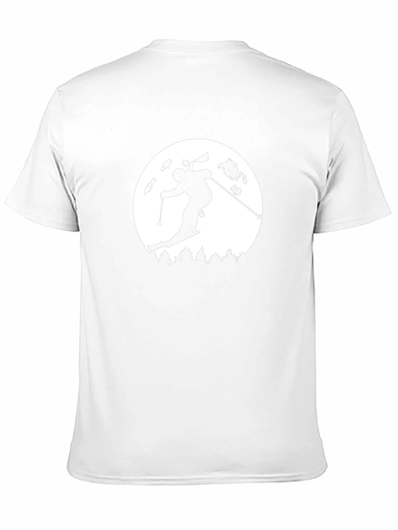 Skiing Silhouette Graphic T-Shirt - Black