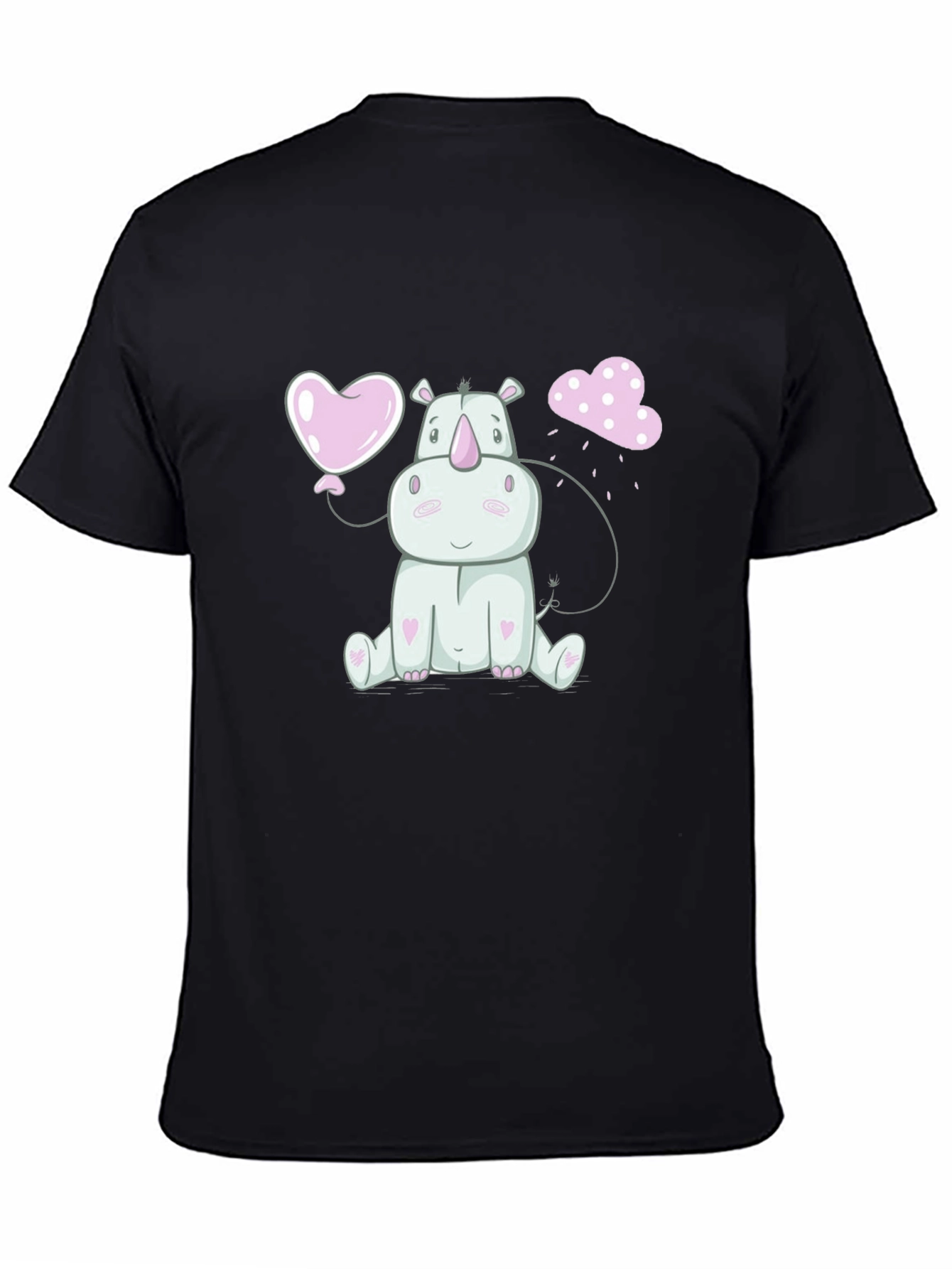 Cute Rhino Heart Balloon Graphic Tee
