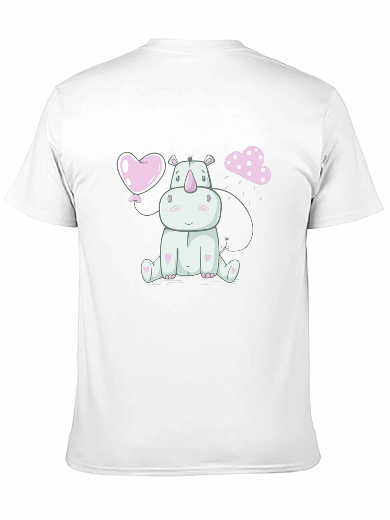 Cute Rhino Heart Balloon Graphic Tee