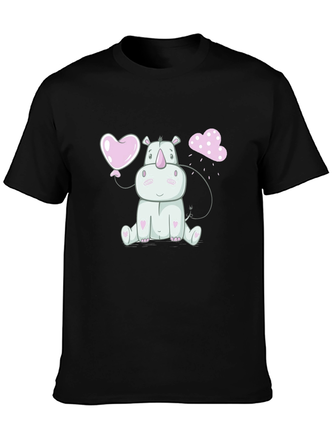 Cute Rhino Heart Balloon Graphic Tee