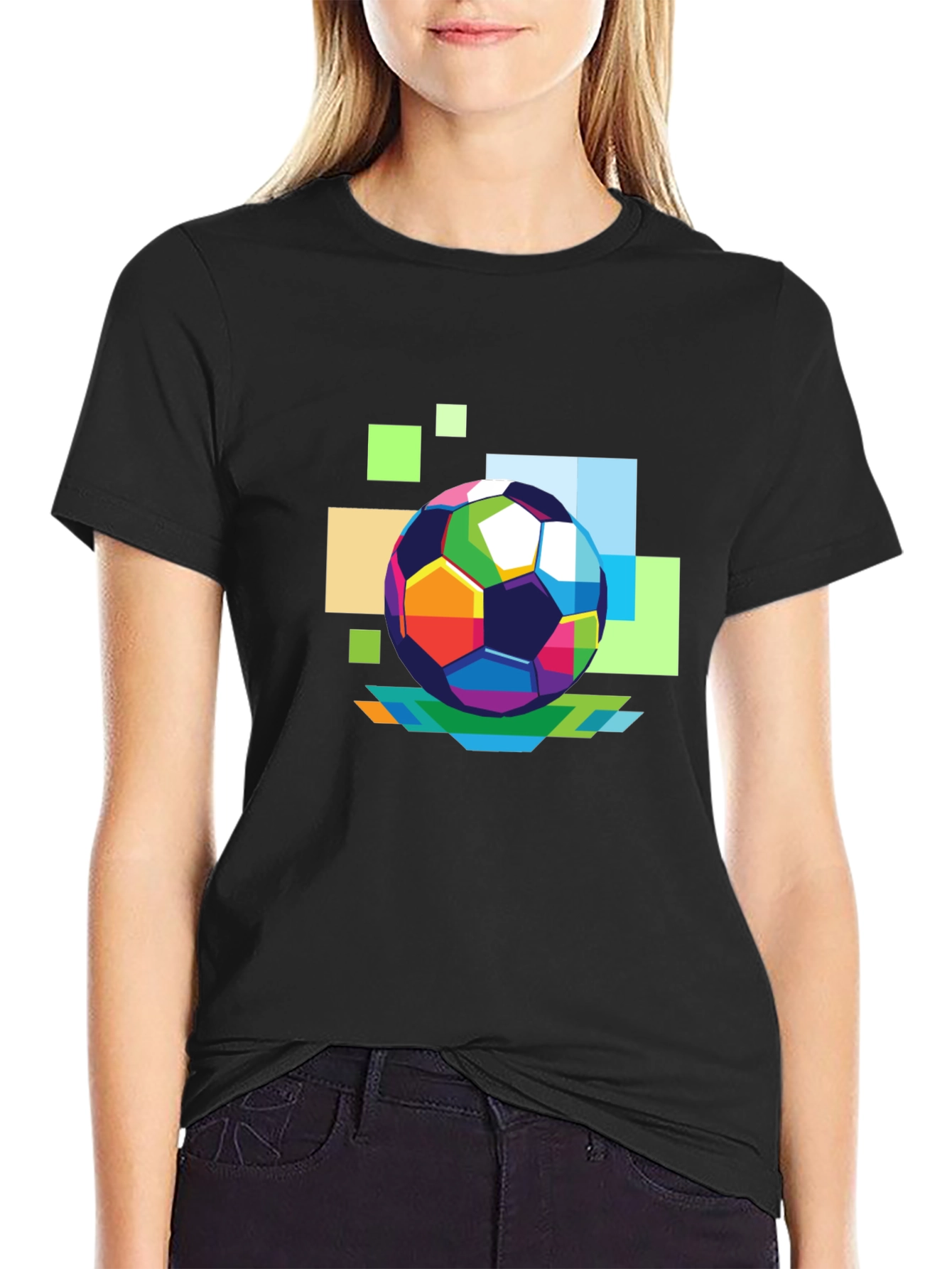 Abstract Soccer Ball Graphic T-Shirt