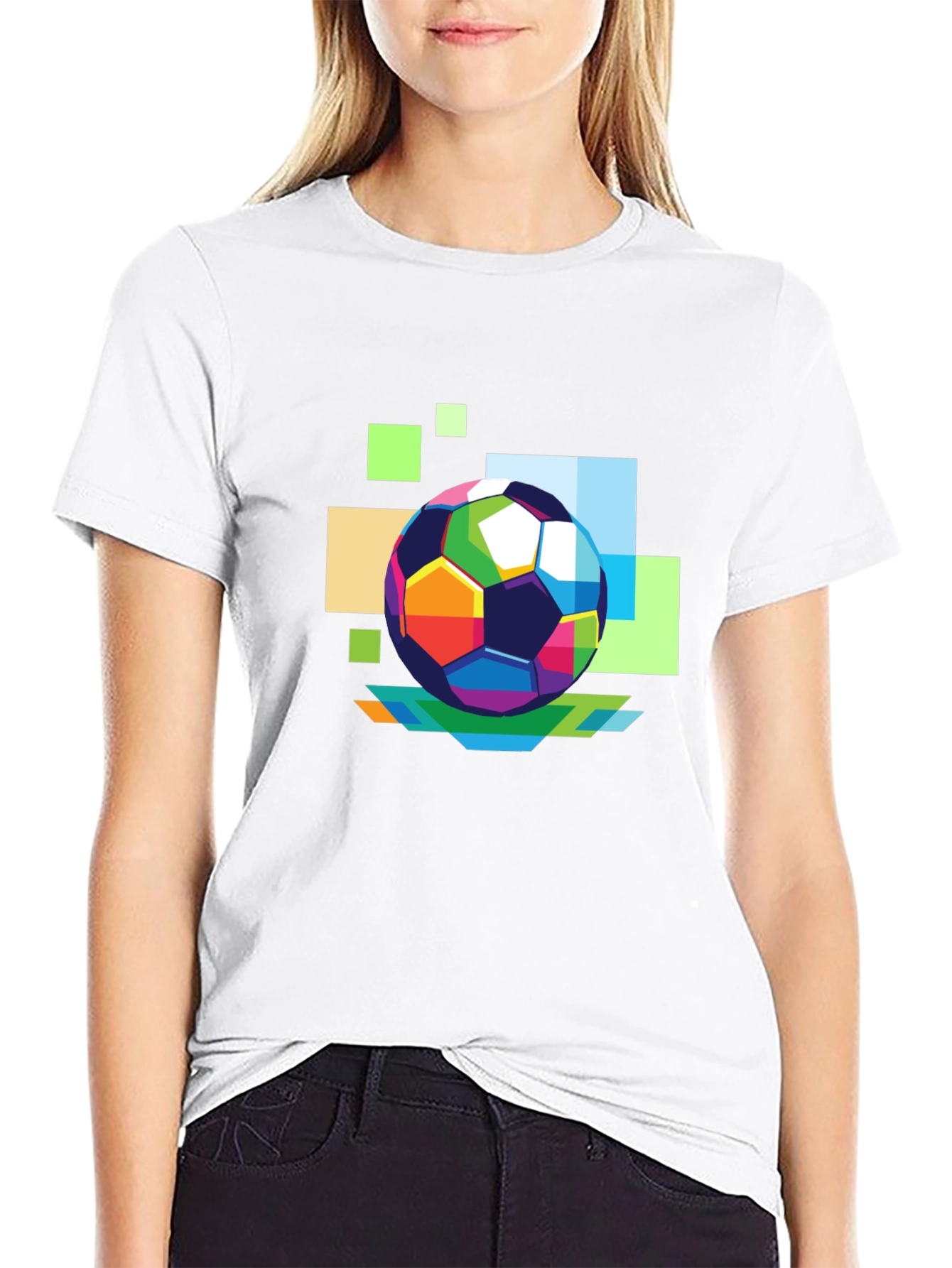 Abstract Soccer Ball Graphic T-Shirt