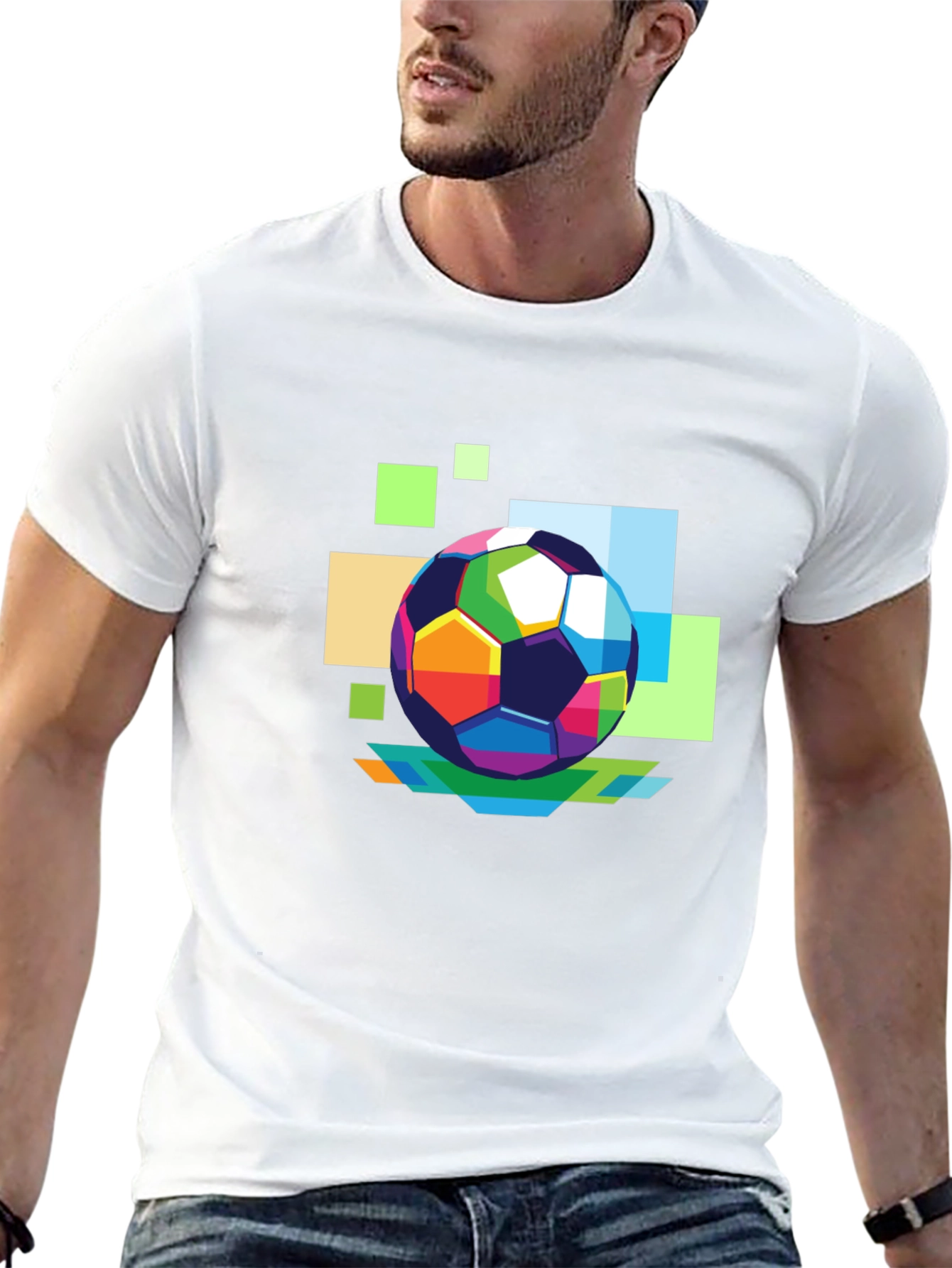 Abstract Soccer Ball Graphic T-Shirt