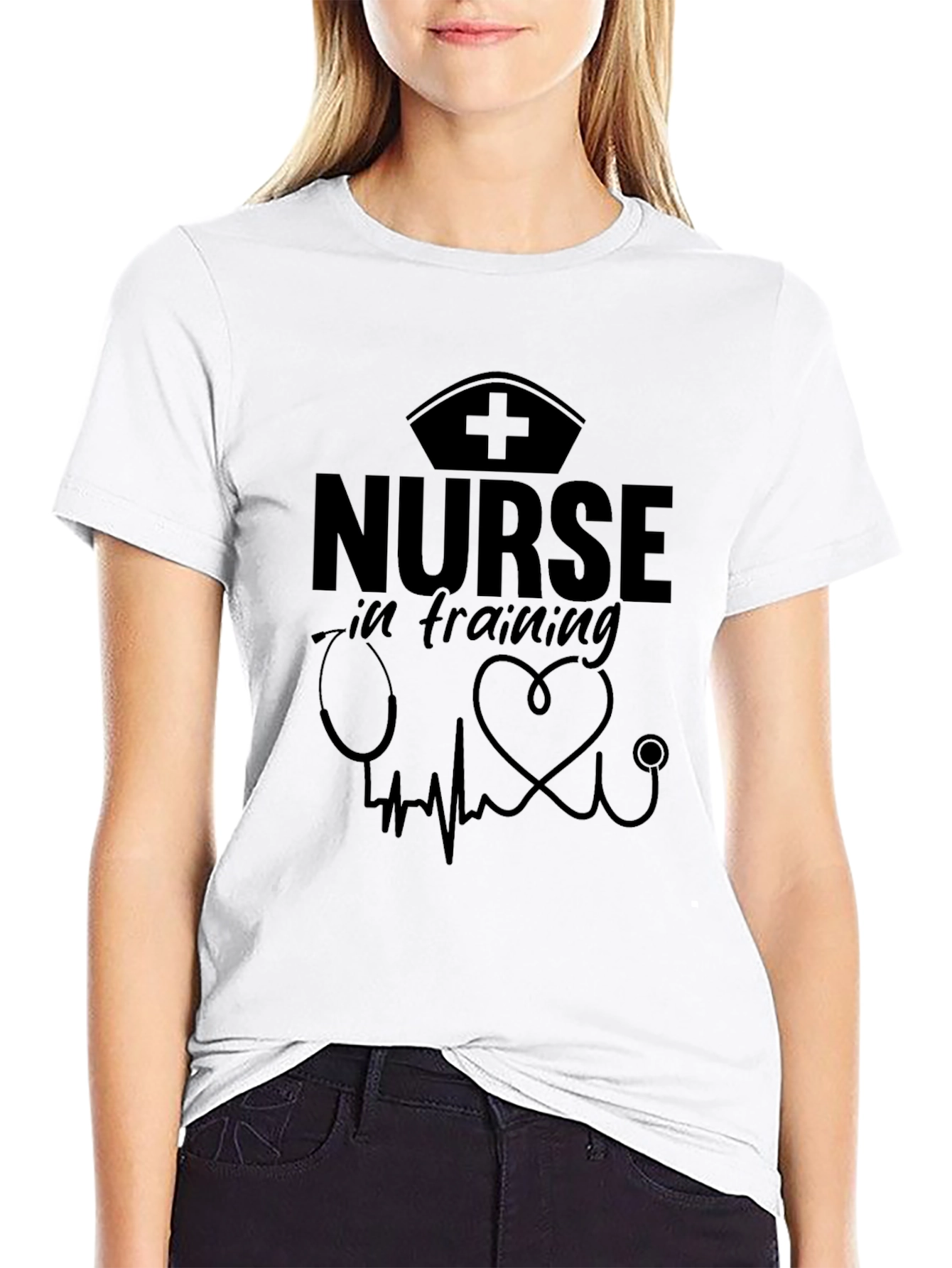 Nurse in Training Graphic T-Shirt - Black Cotton Tee