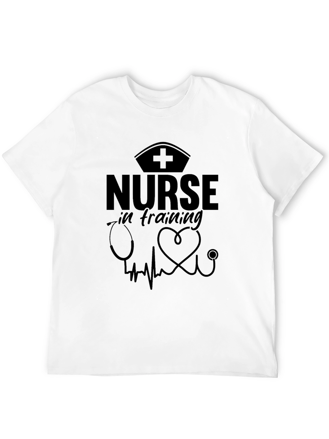 Nurse in Training Graphic T-Shirt - Black Cotton Tee