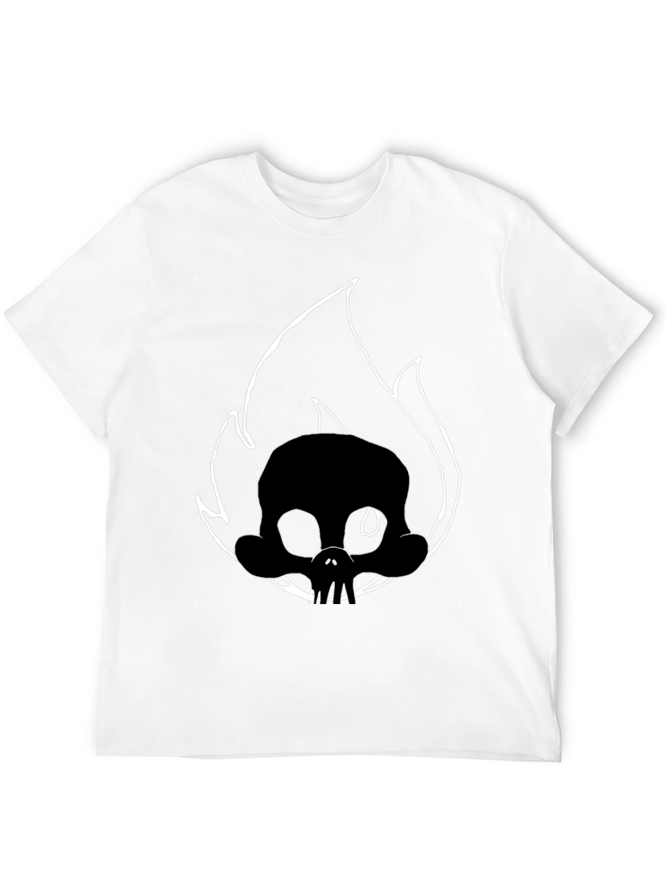 Skull on Fire Black Graphic Tee