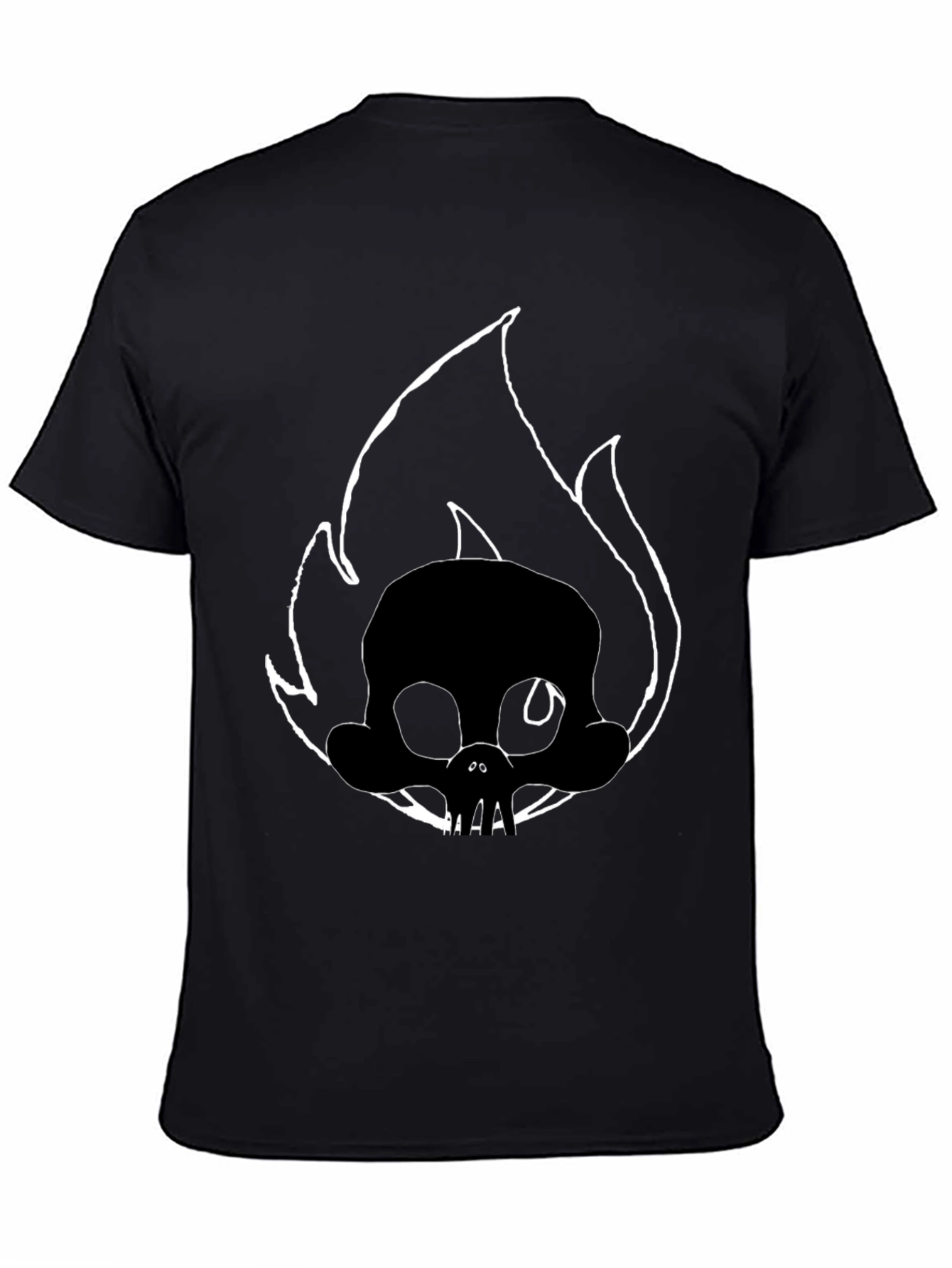 Skull on Fire Black Graphic Tee