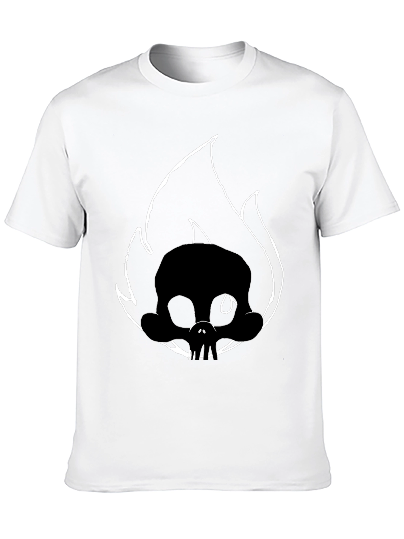 Skull on Fire Black Graphic Tee